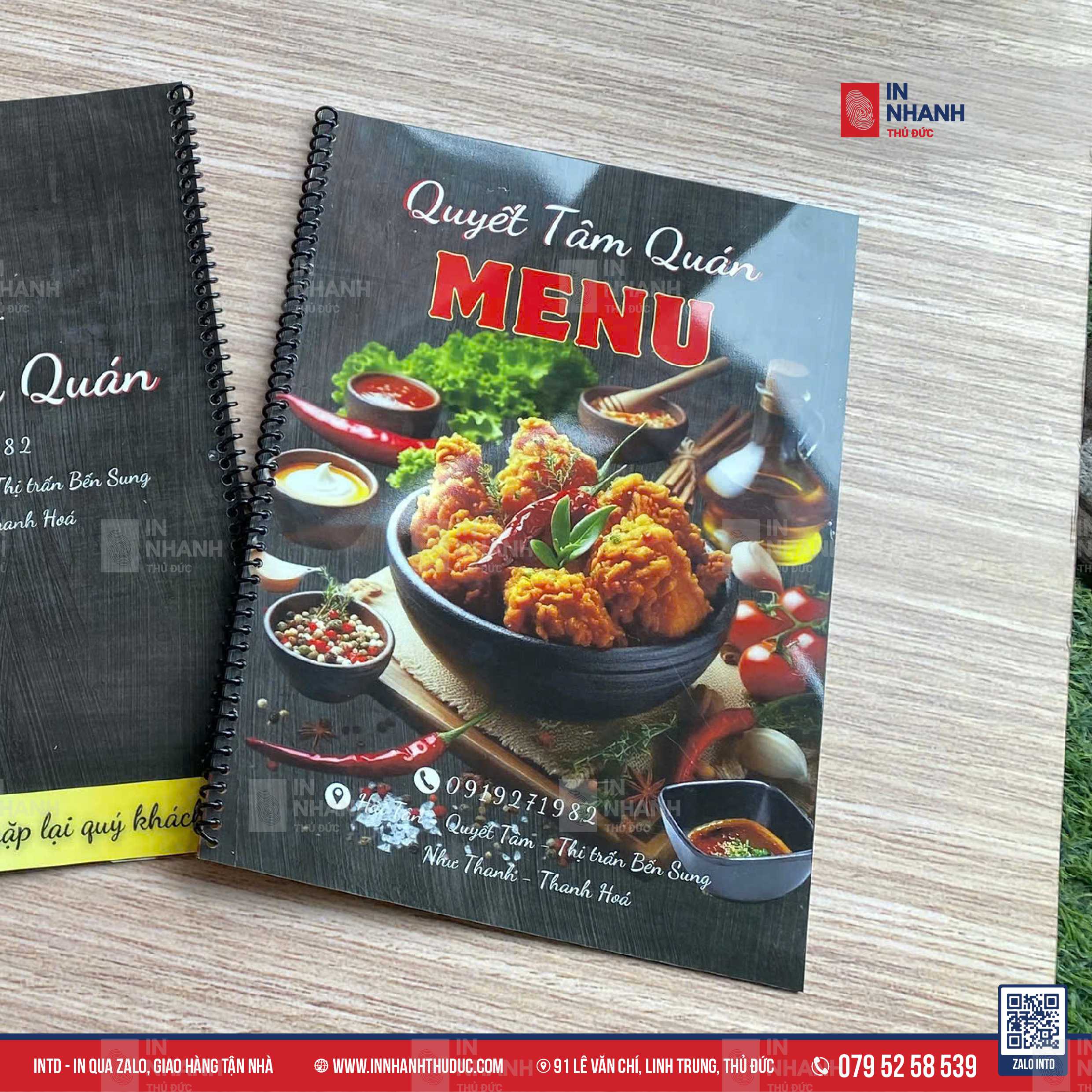 Menu quán ăn - INTD