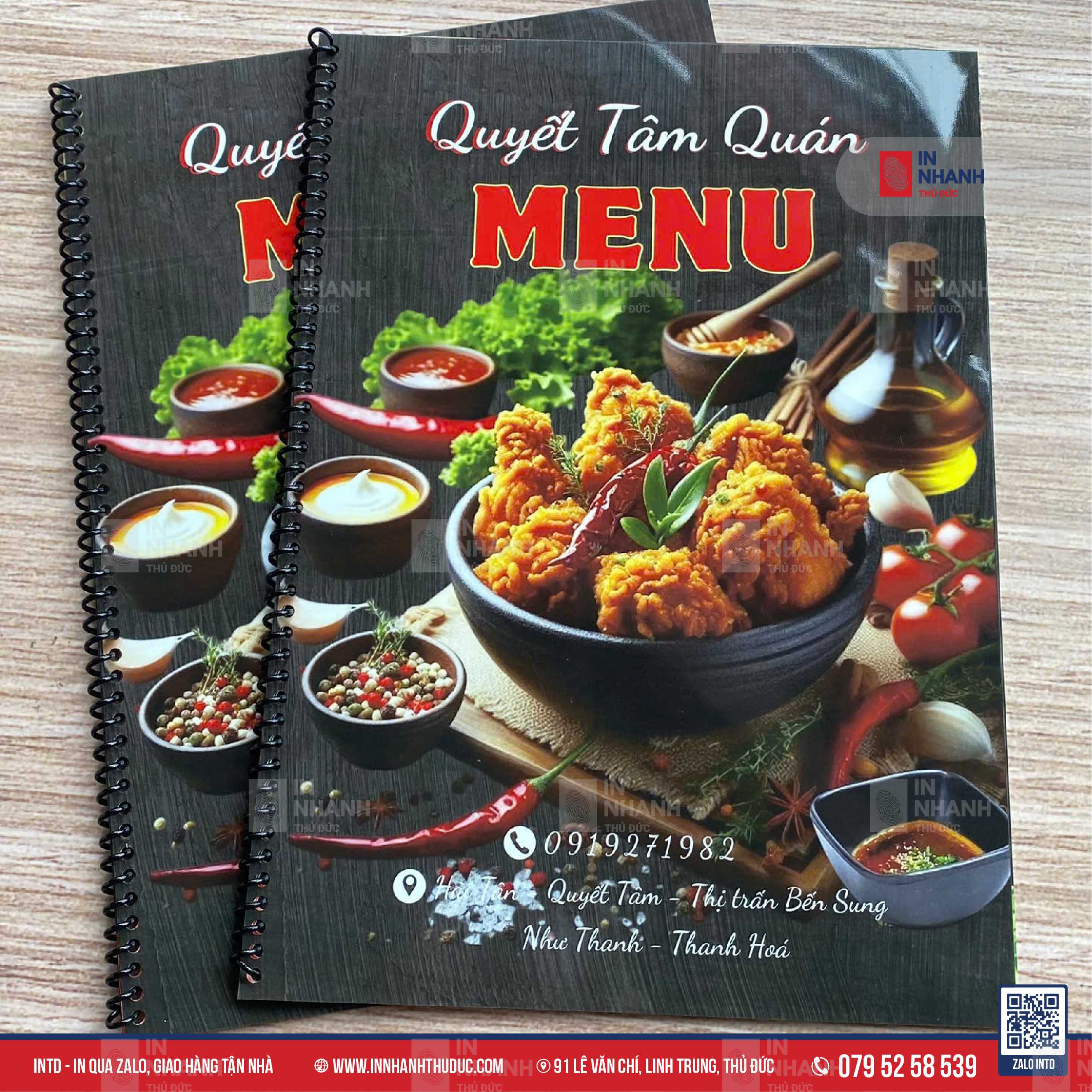 Menu quán ăn - INTD