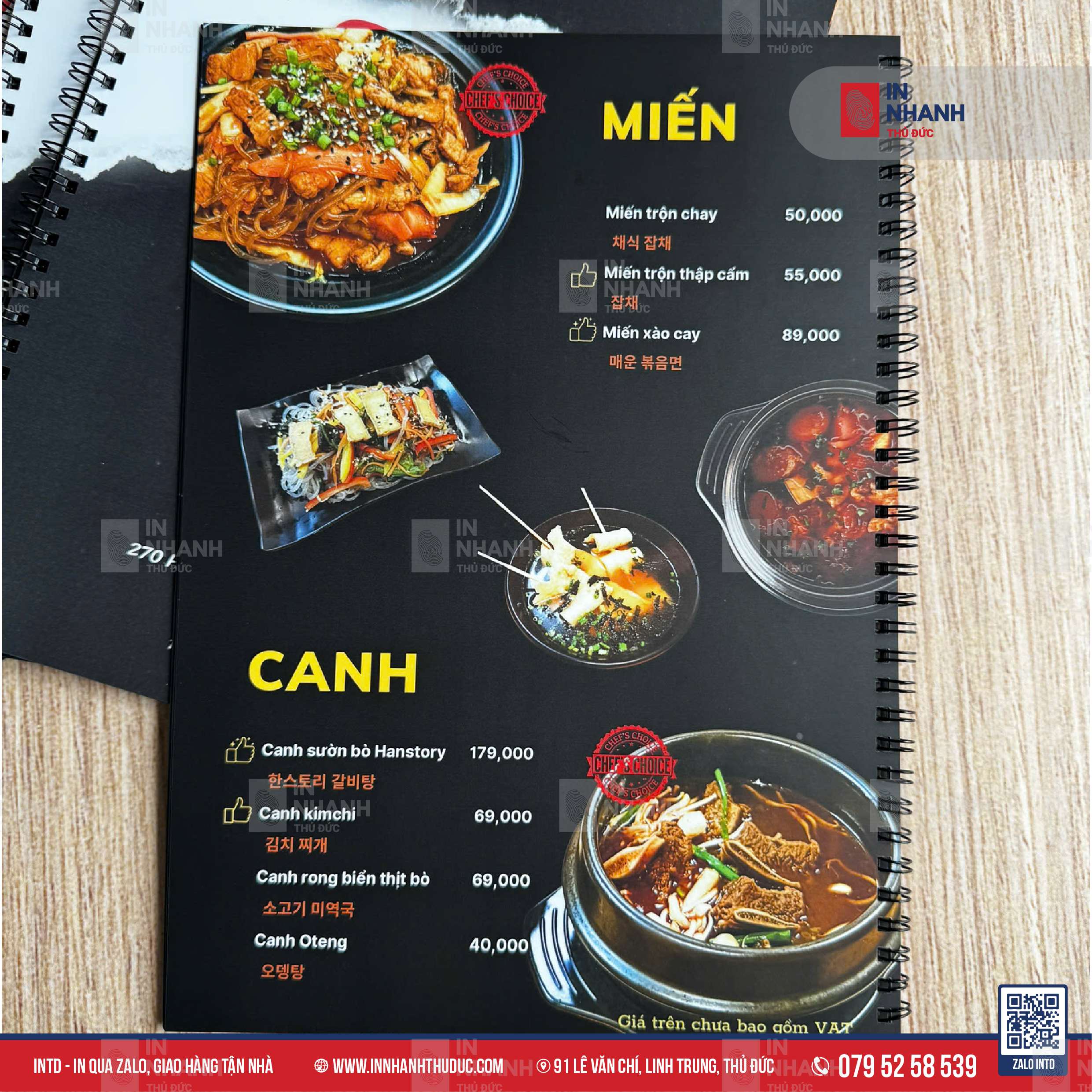 Menu nhựa - In Nhanh Thủ Đức - 0795258539
