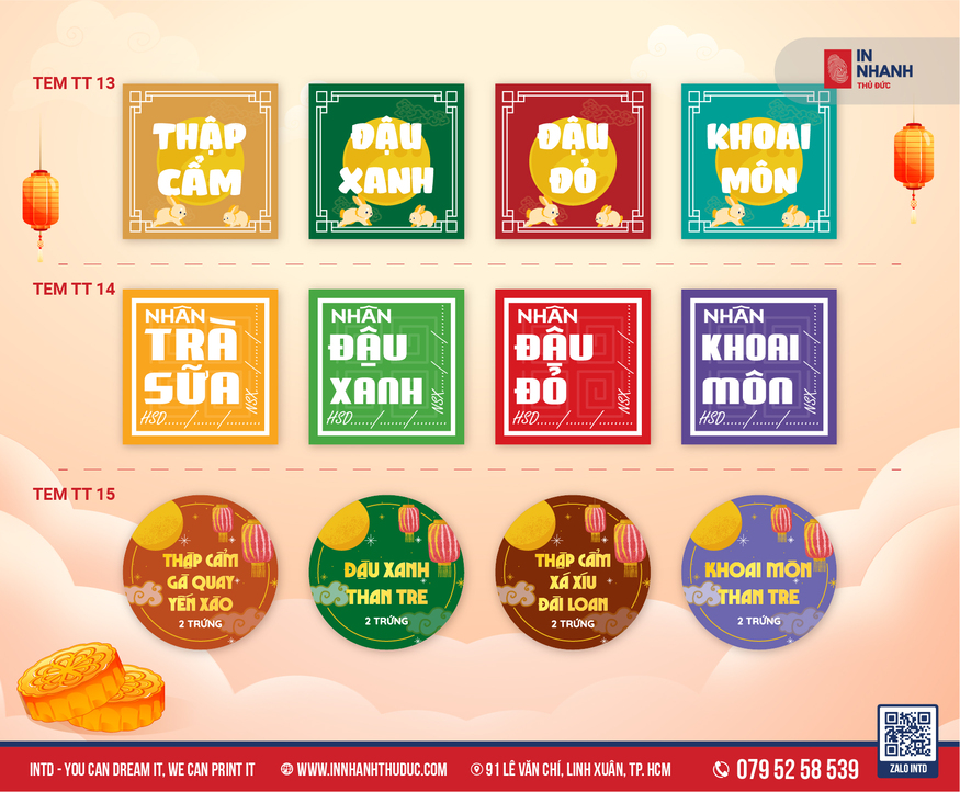 Tem dán bánh Trung Thu