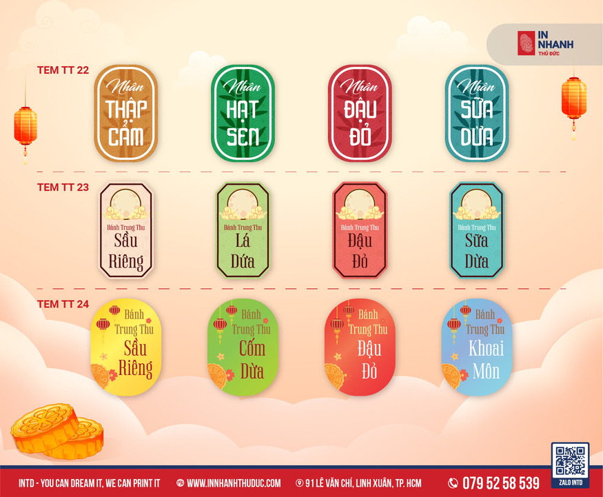 Tem dán bánh Trung Thu