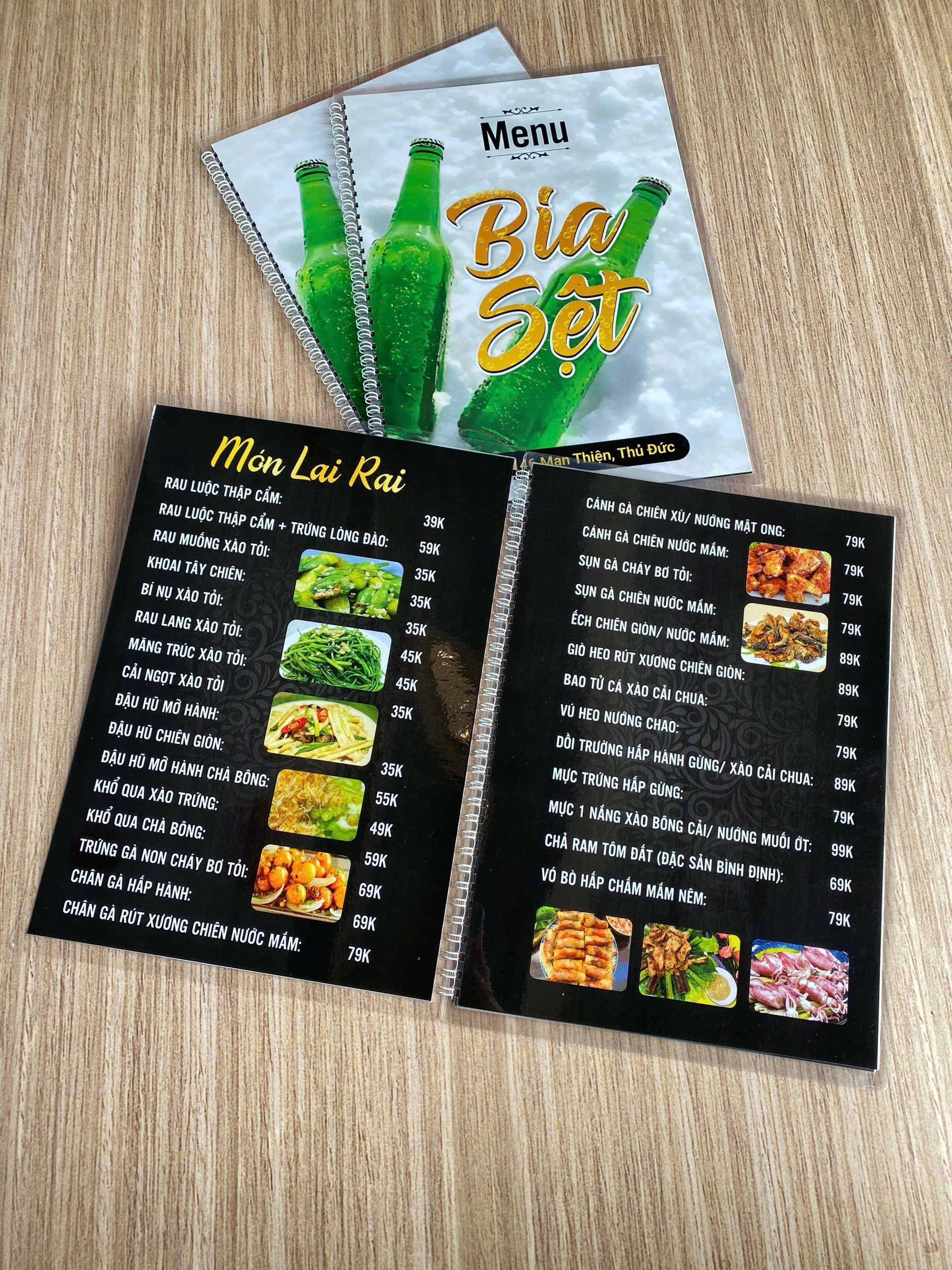 Menu ép plastic đóng lò xo thành cuốn