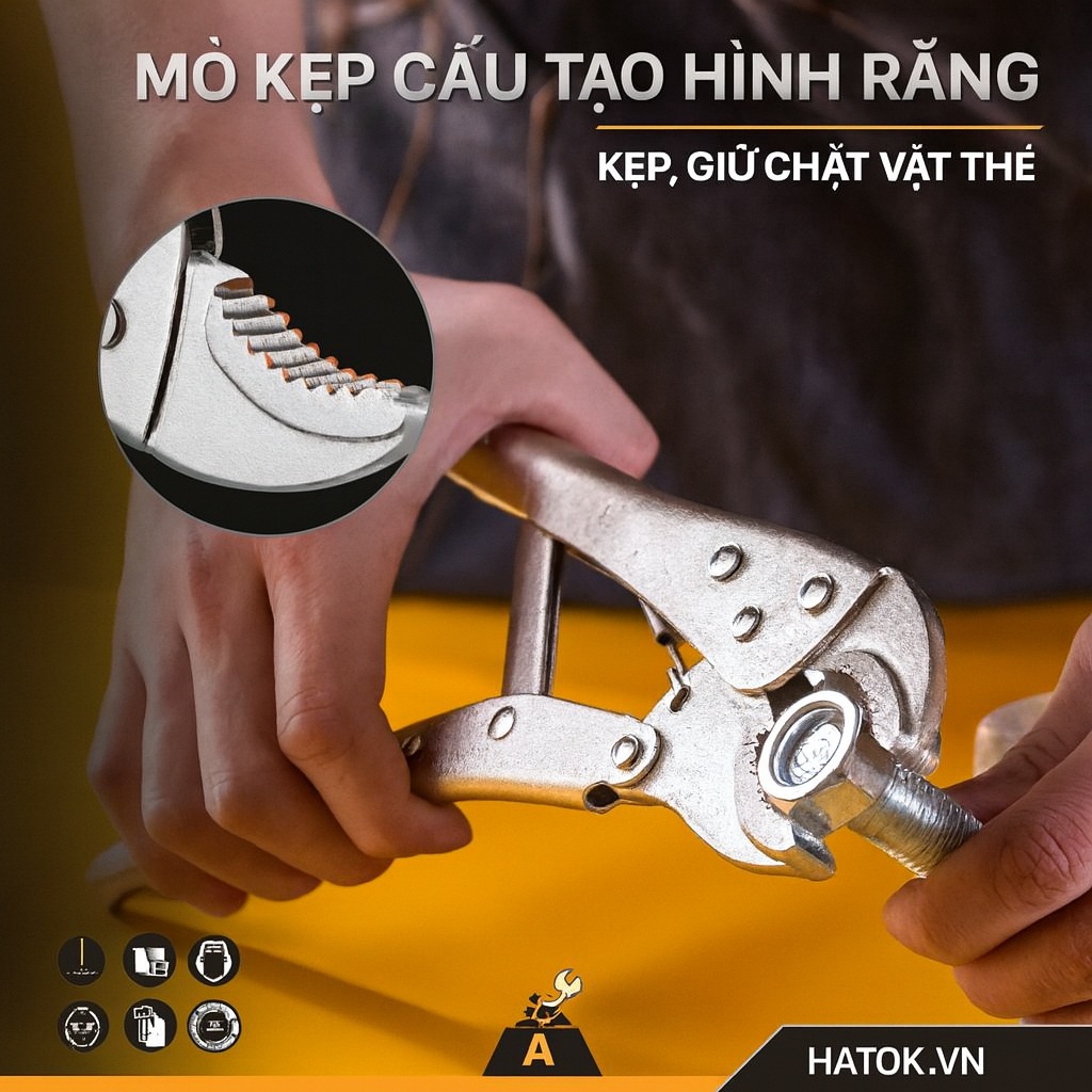 Kìm bấm chết mỏ cong – dụng cụ kẹp, giữ chặt vật thể