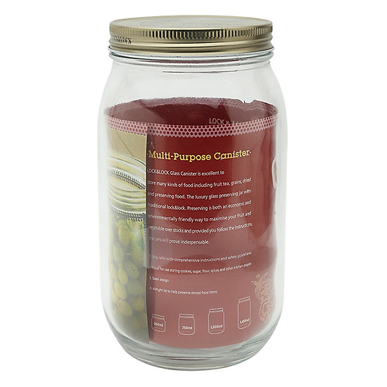 LLG568 - Hũ đựng thực phẩm bằng thủy tinh, nắp kim loại hiệu Lock&Lock 1450ml