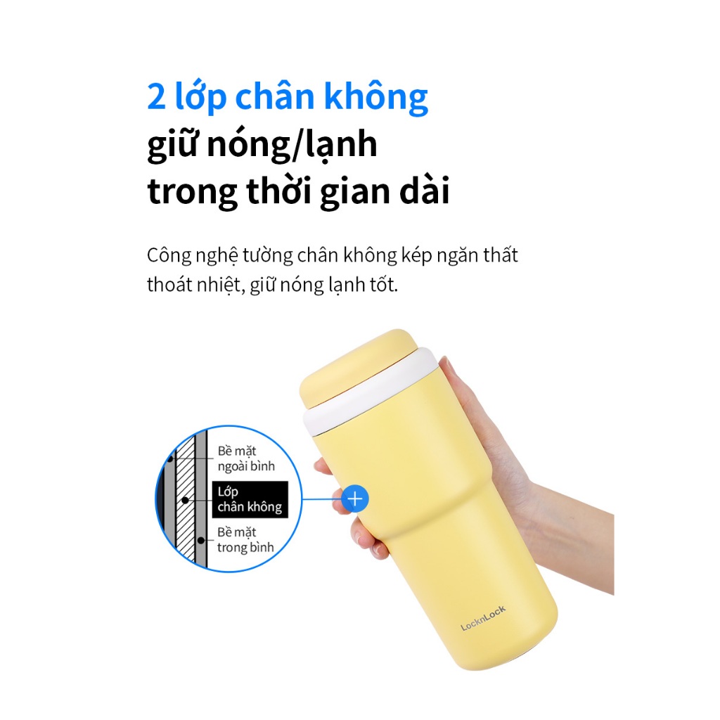 LHC3292YEL - Bình giữ nhiệt LocknLock Daily Macaron Tumbler 480ml - Màu vàng
