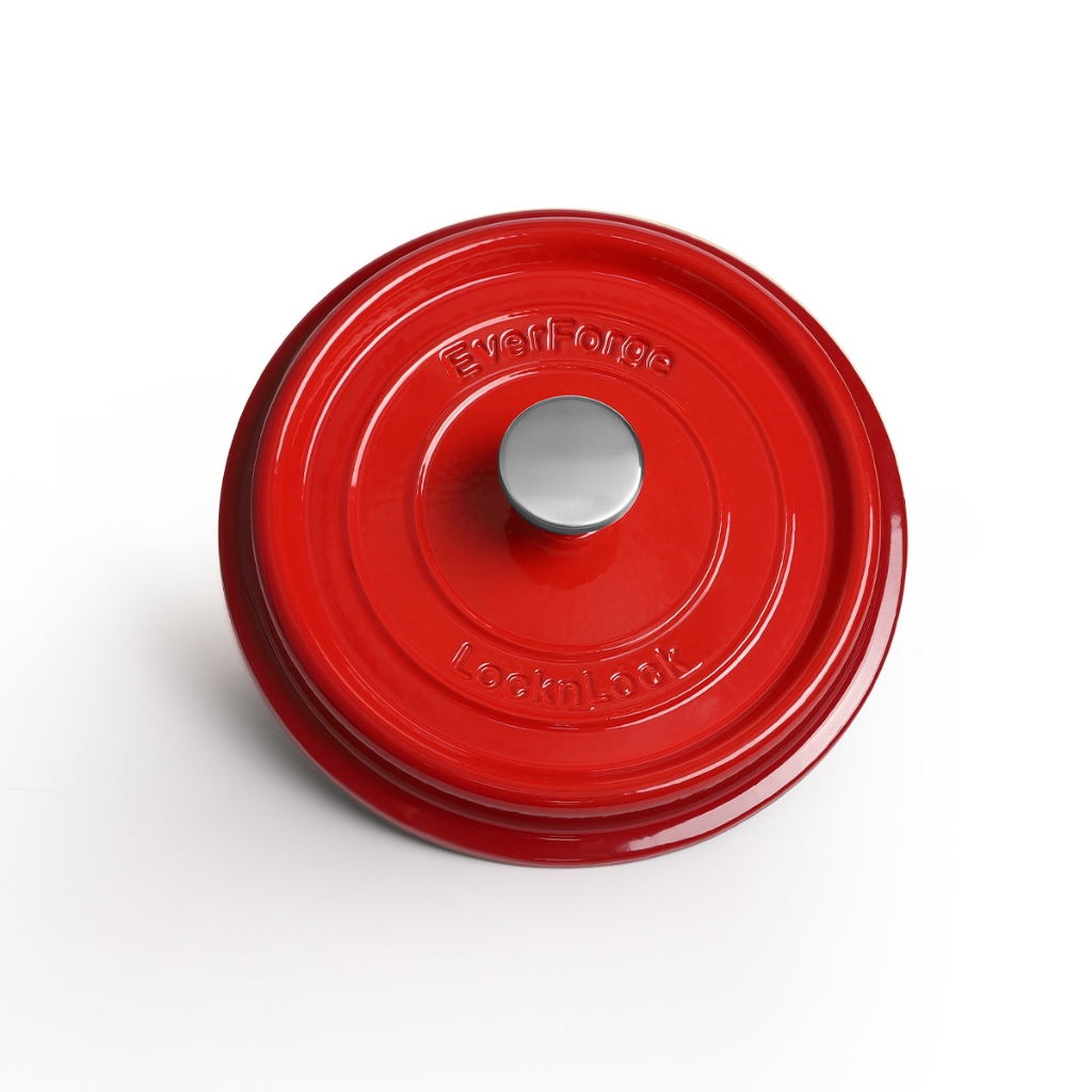 Nồi Gang Có Nắp 2 Tay Cầm LocknLock (CIC2205RED)