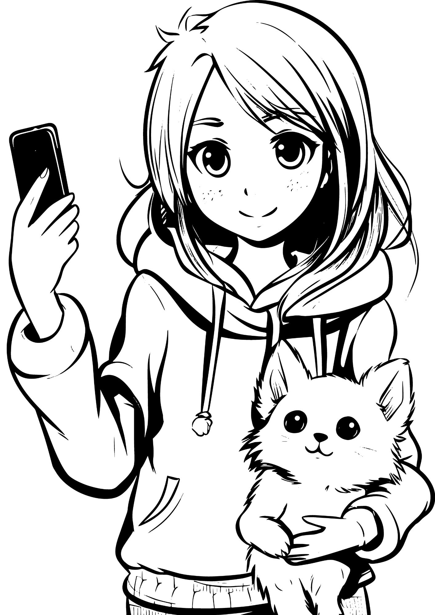 tranh tô màu anime girl cho bé 3-5 tuổi ảnh 10