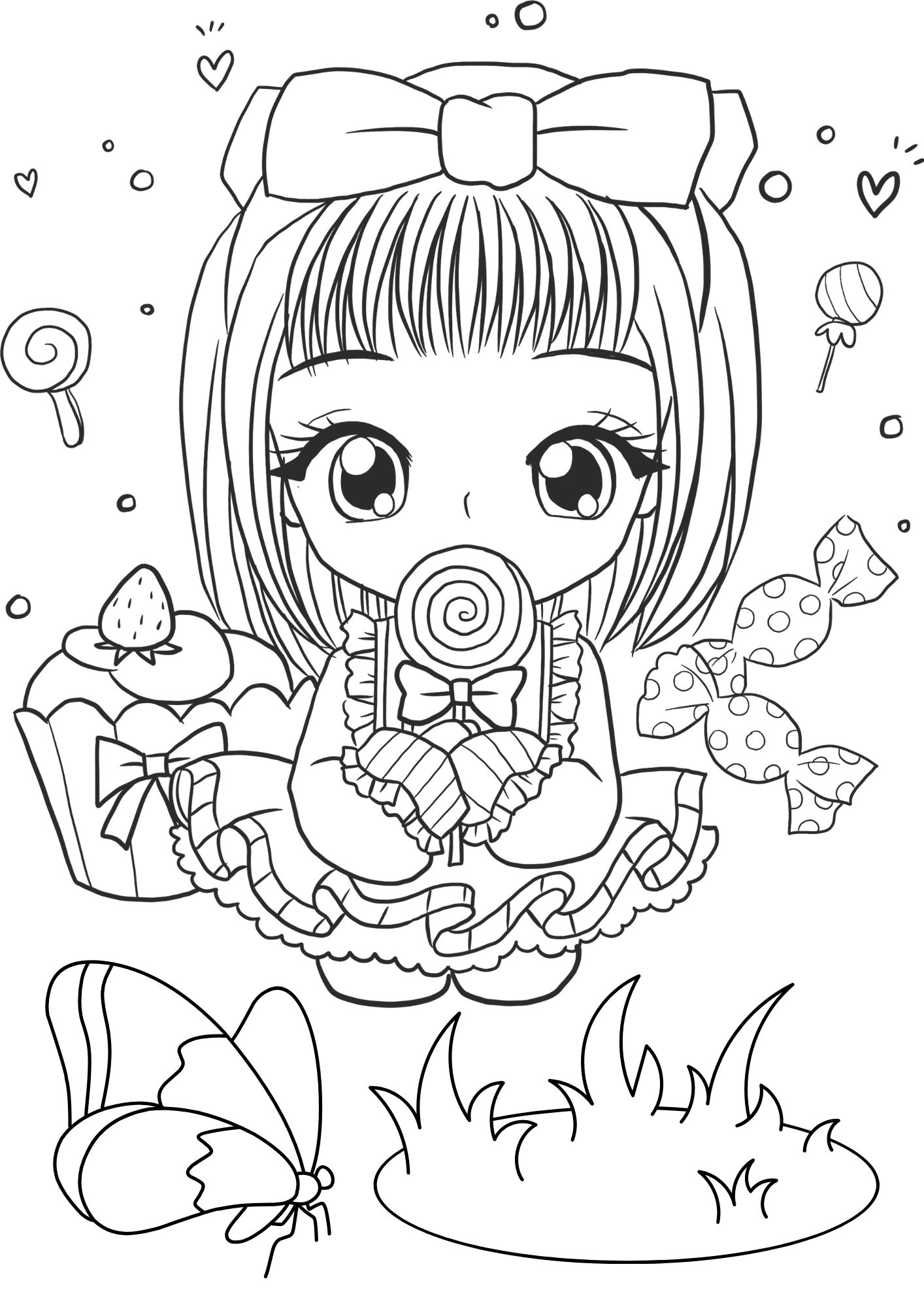 tranh tô màu anime girl cho bé 3-5 tuổi ảnh 12