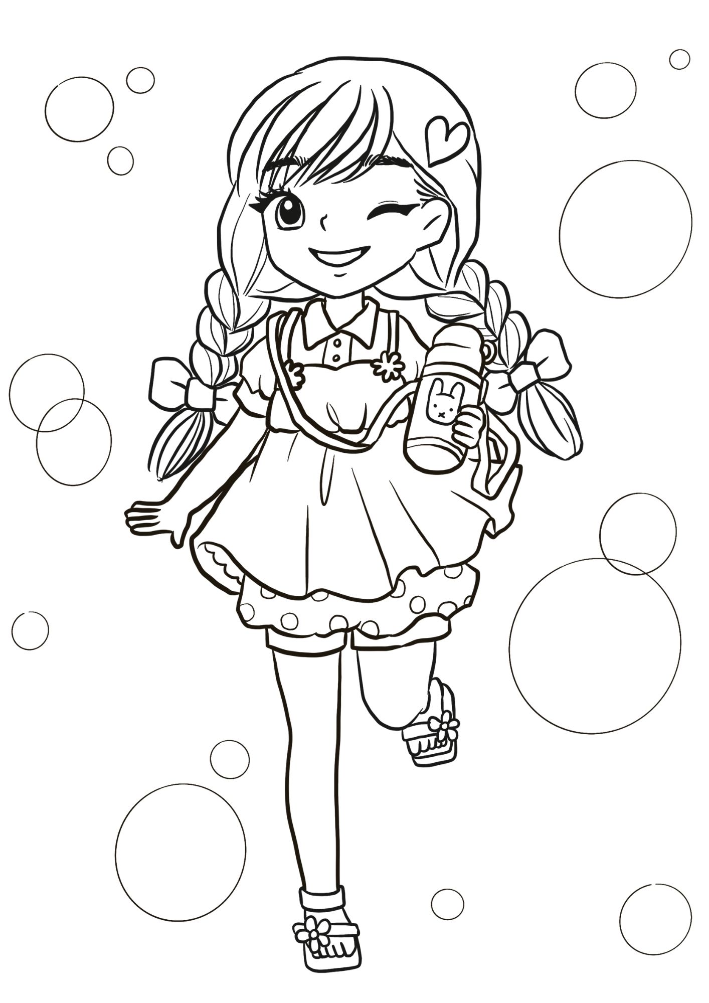 tranh tô màu anime girl cho bé 3-5 tuổi ảnh 14