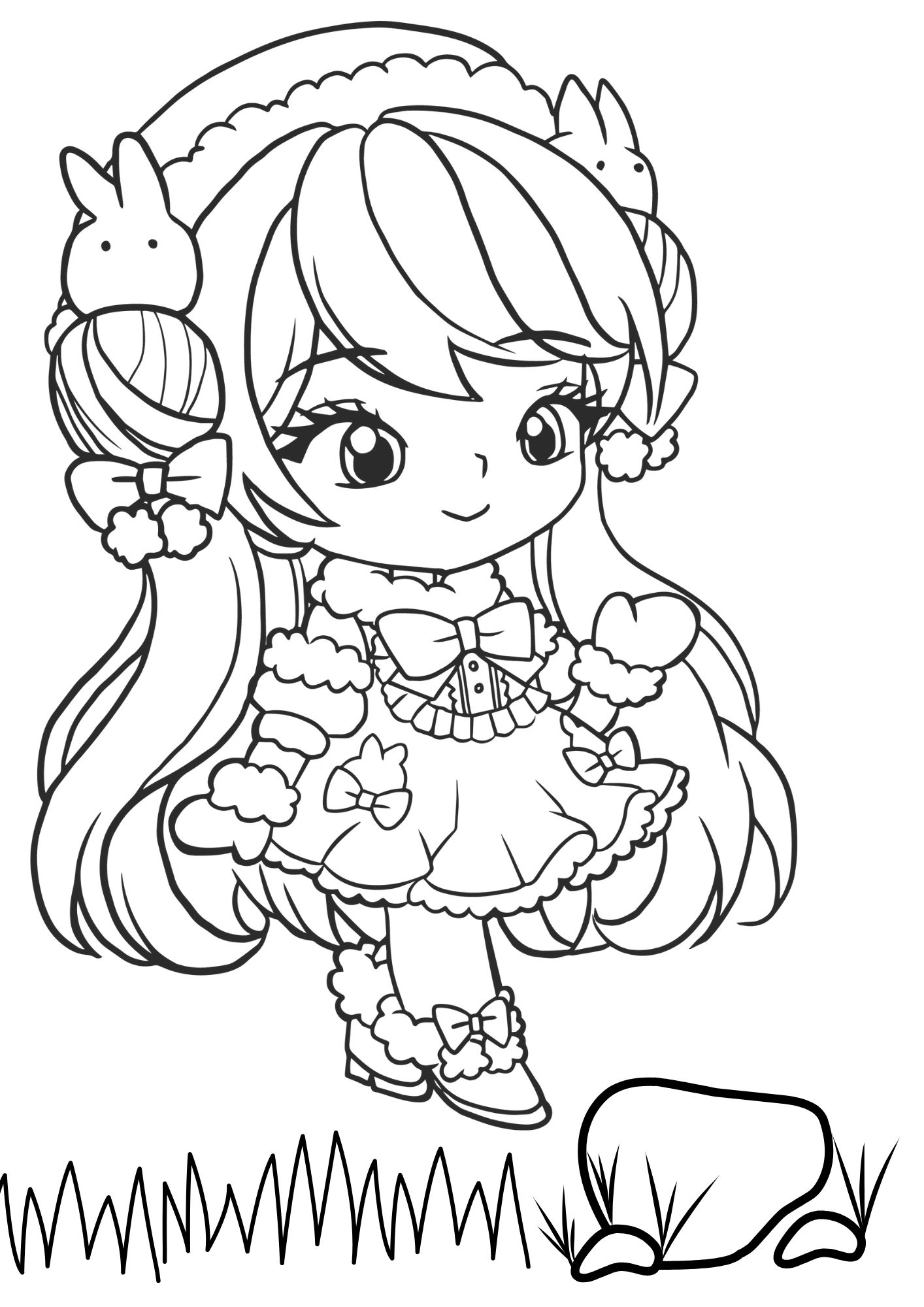 tranh tô màu anime girl cho bé 3-5 tuổi ảnh 17