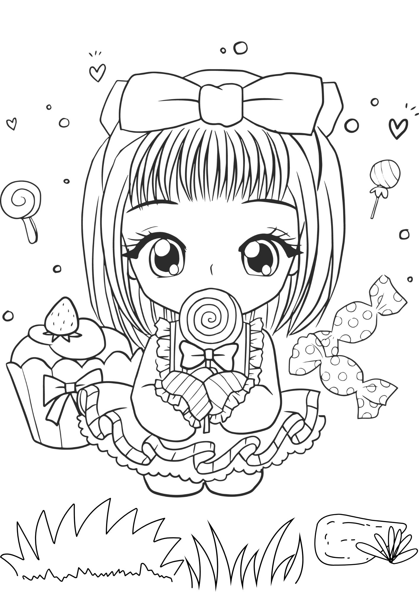 tranh tô màu anime girl cho bé 3-5 tuổi ảnh 18