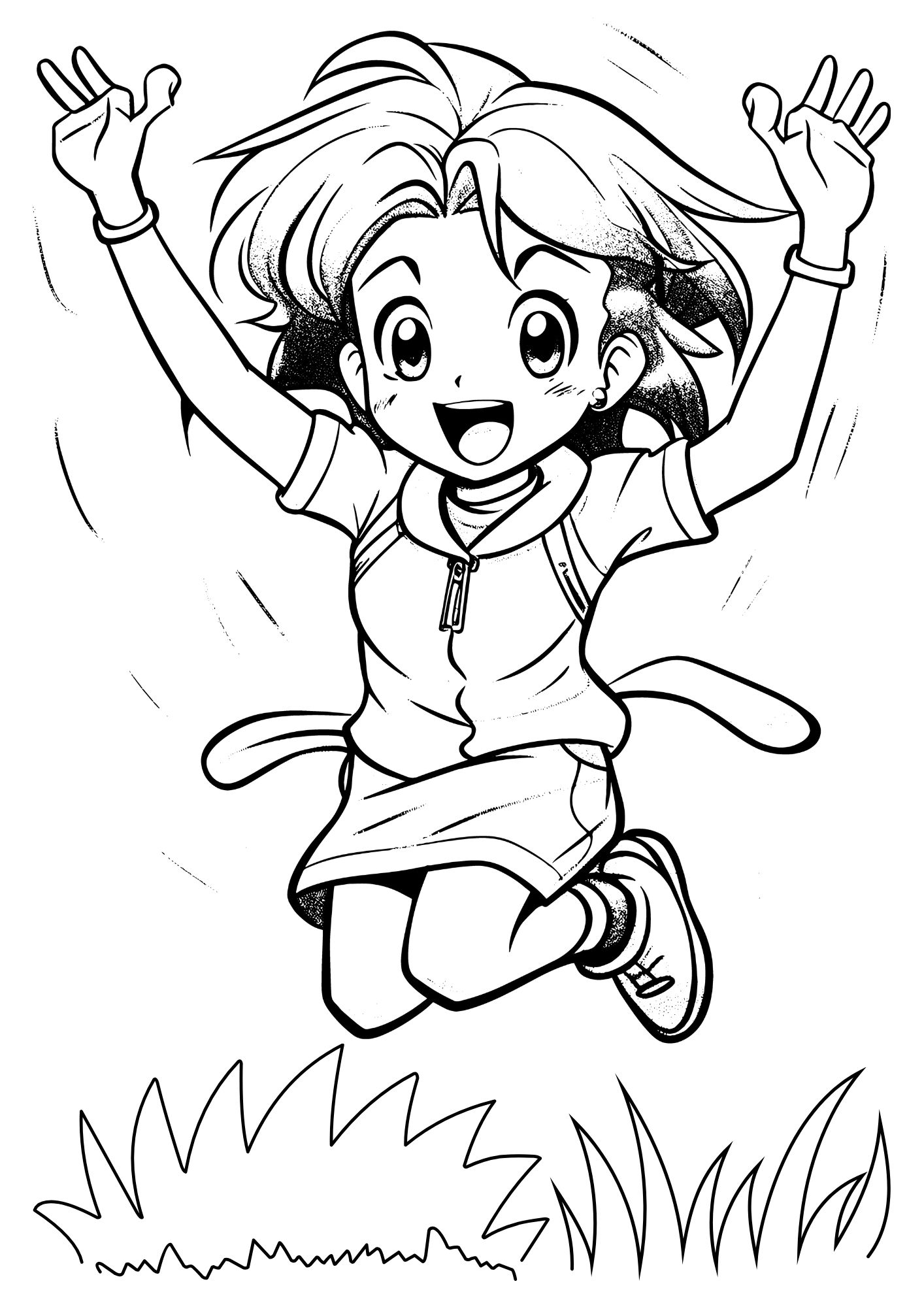 tranh tô màu anime girl cho bé 3-5 tuổi ảnh 14