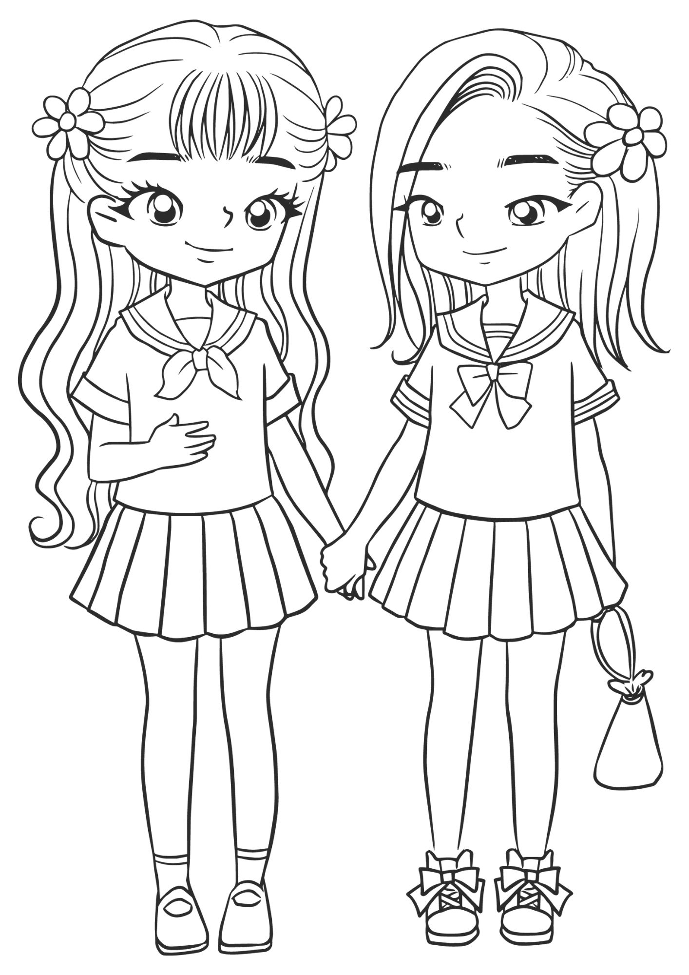 tranh tô màu anime girl cho bé 3-5 tuổi ảnh 7