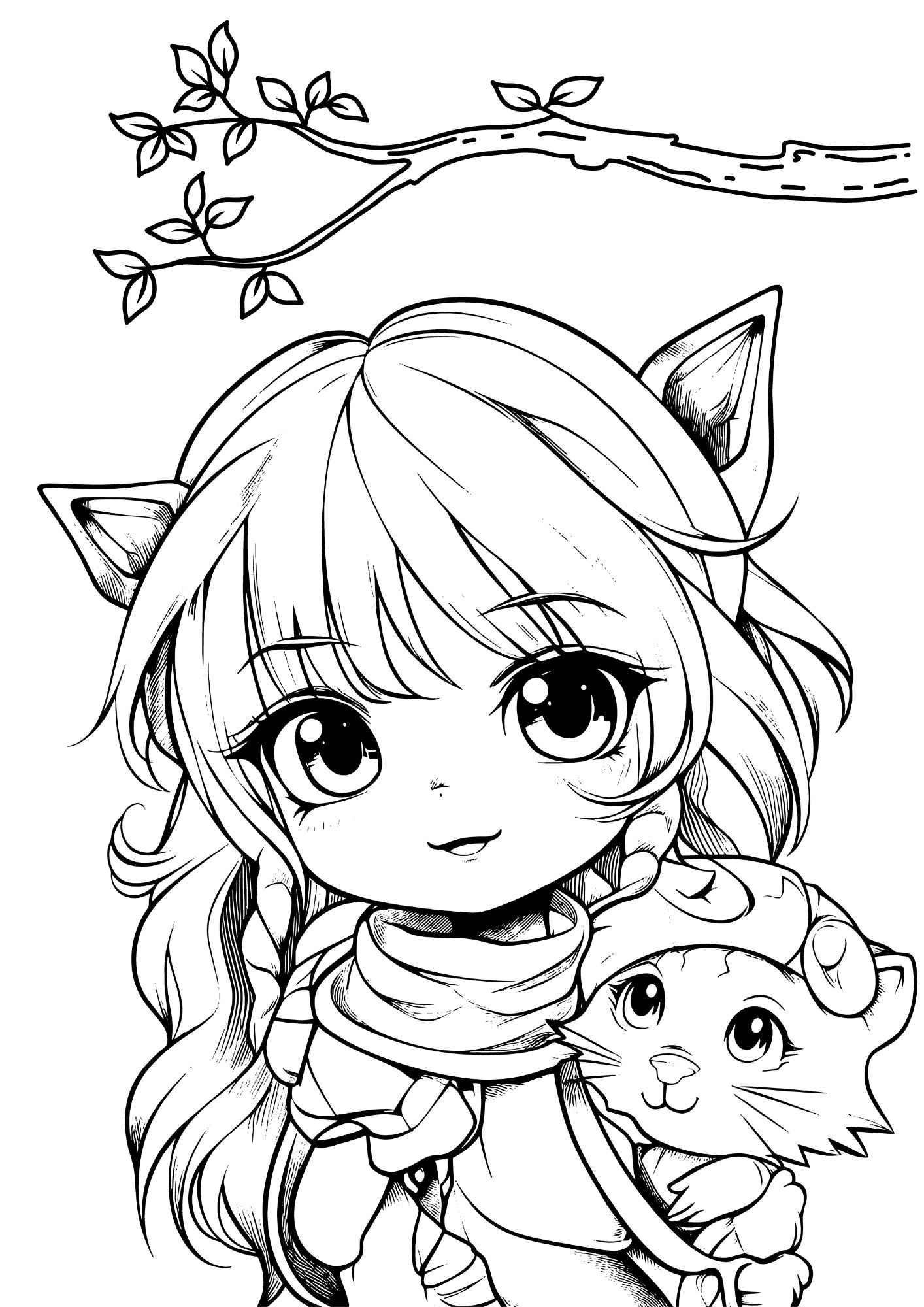 tranh tô màu anime girl cho bé 3-5 tuổi ảnh 9