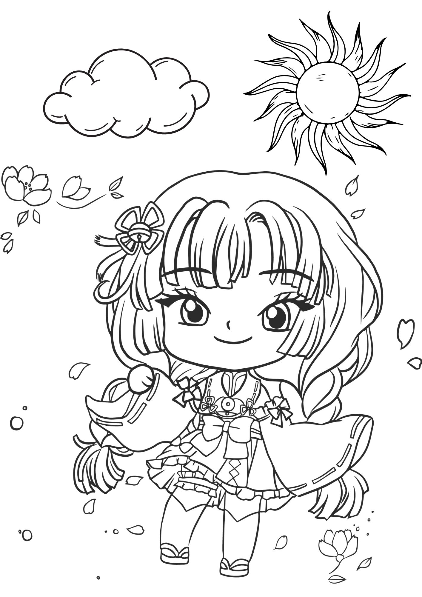 Tranh Tô Màu Anime Girl Cho Bé 6-8 Tuổi ảnh 10