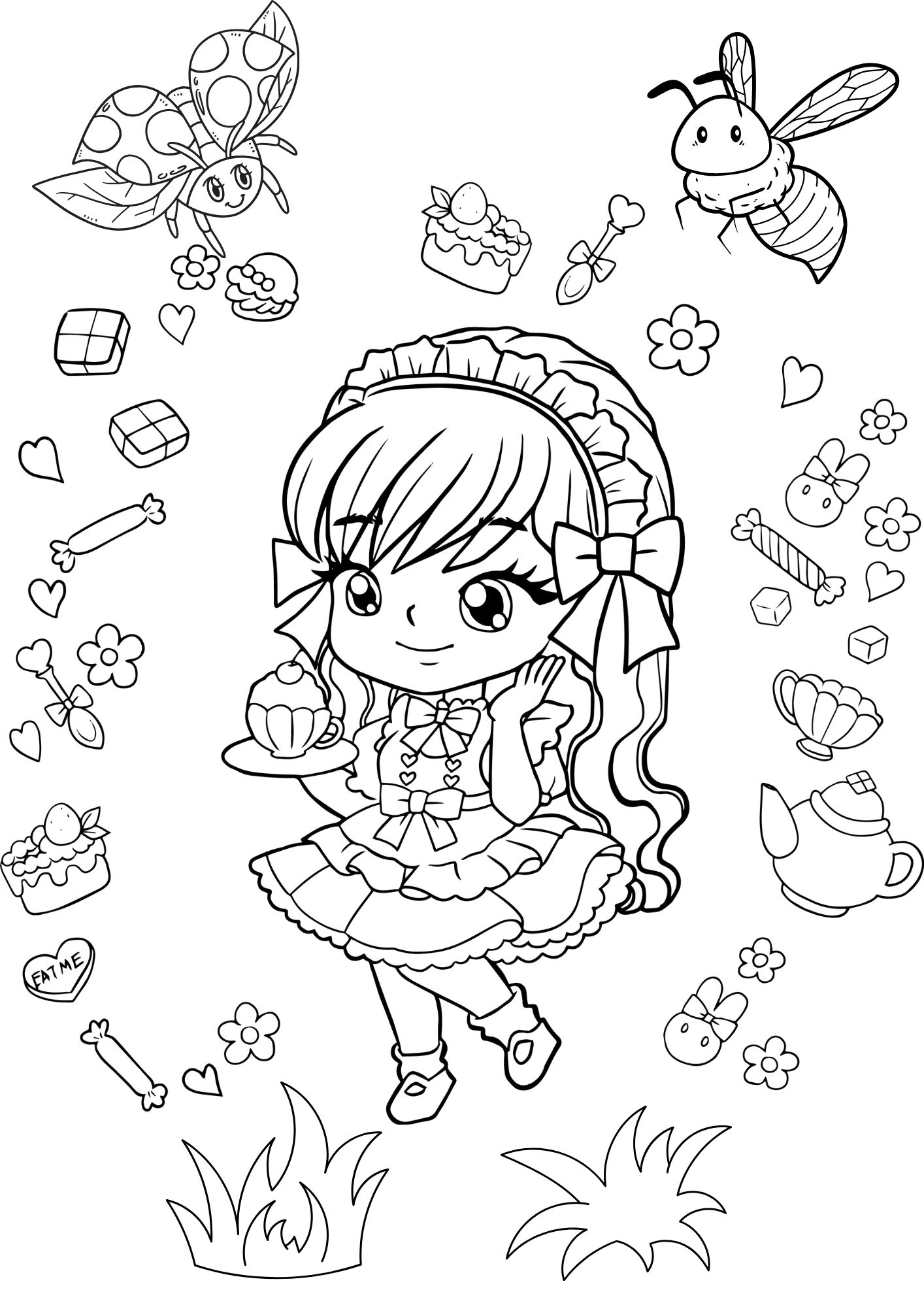 Tranh Tô Màu Anime Girl Cho Bé 6-8 Tuổi ảnh 13