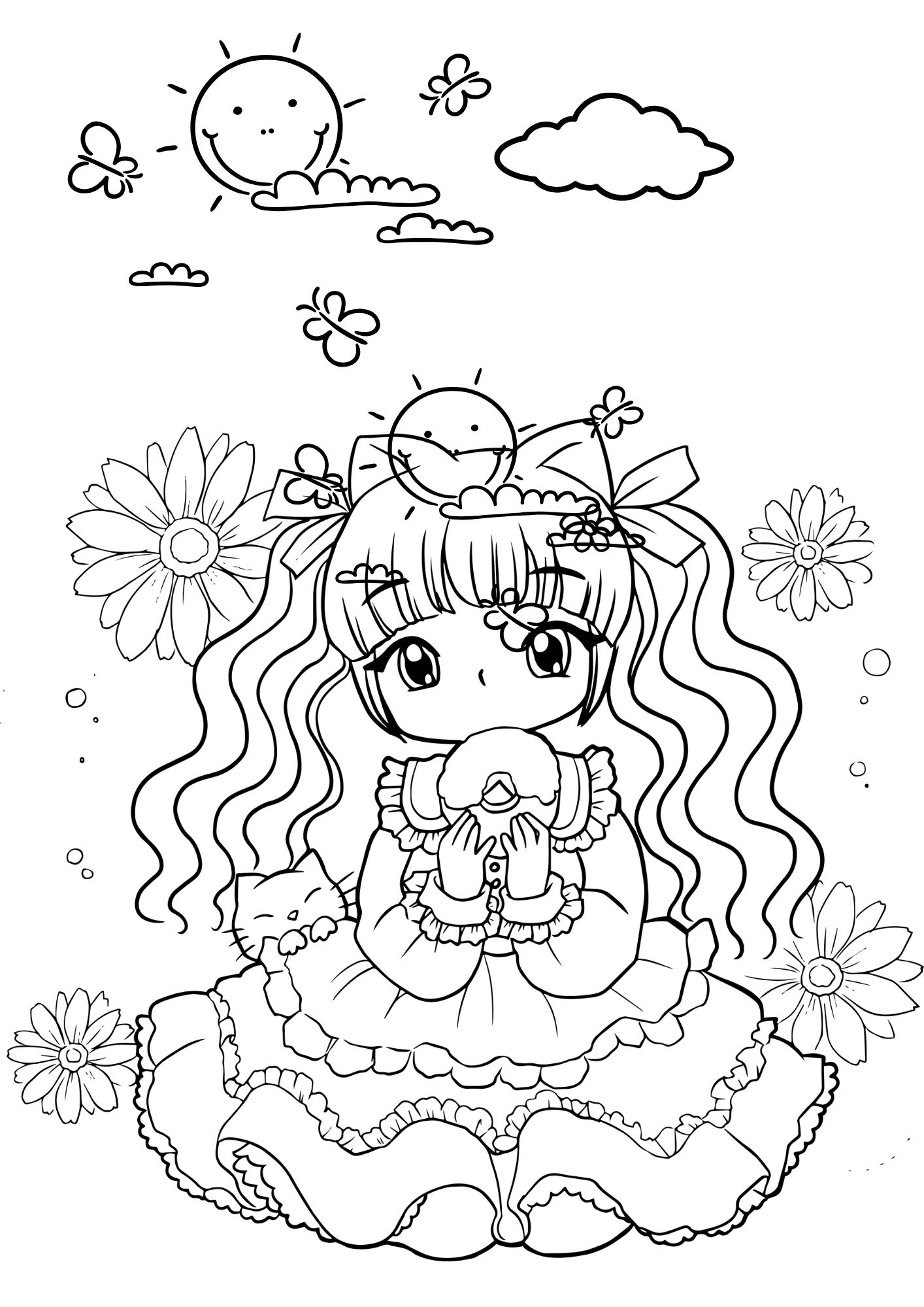 Tranh Tô Màu Anime Girl Cho Bé 6-8 Tuổi ảnh 16