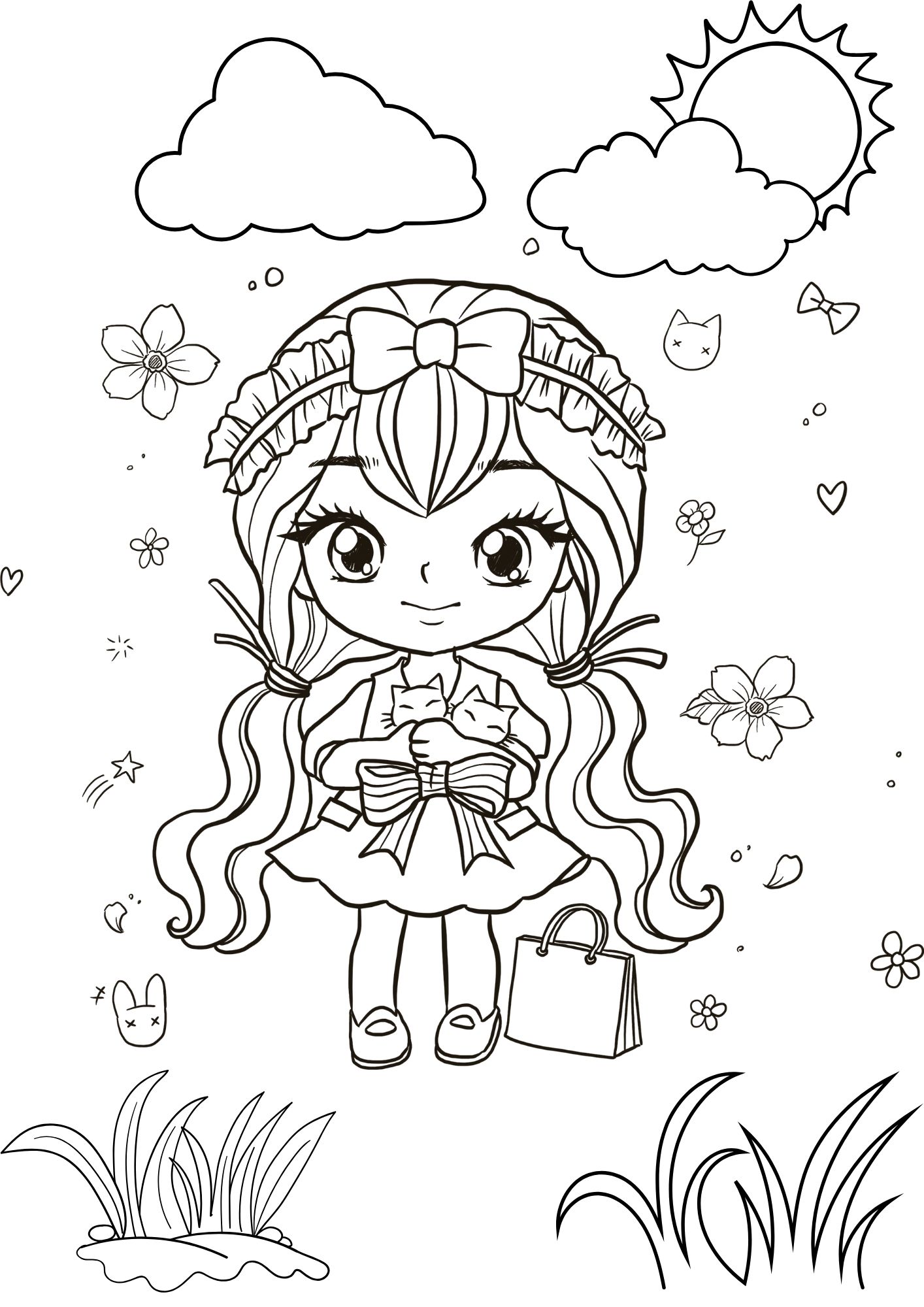 Tranh Tô Màu Anime Girl Cho Bé 6-8 Tuổi ảnh 17