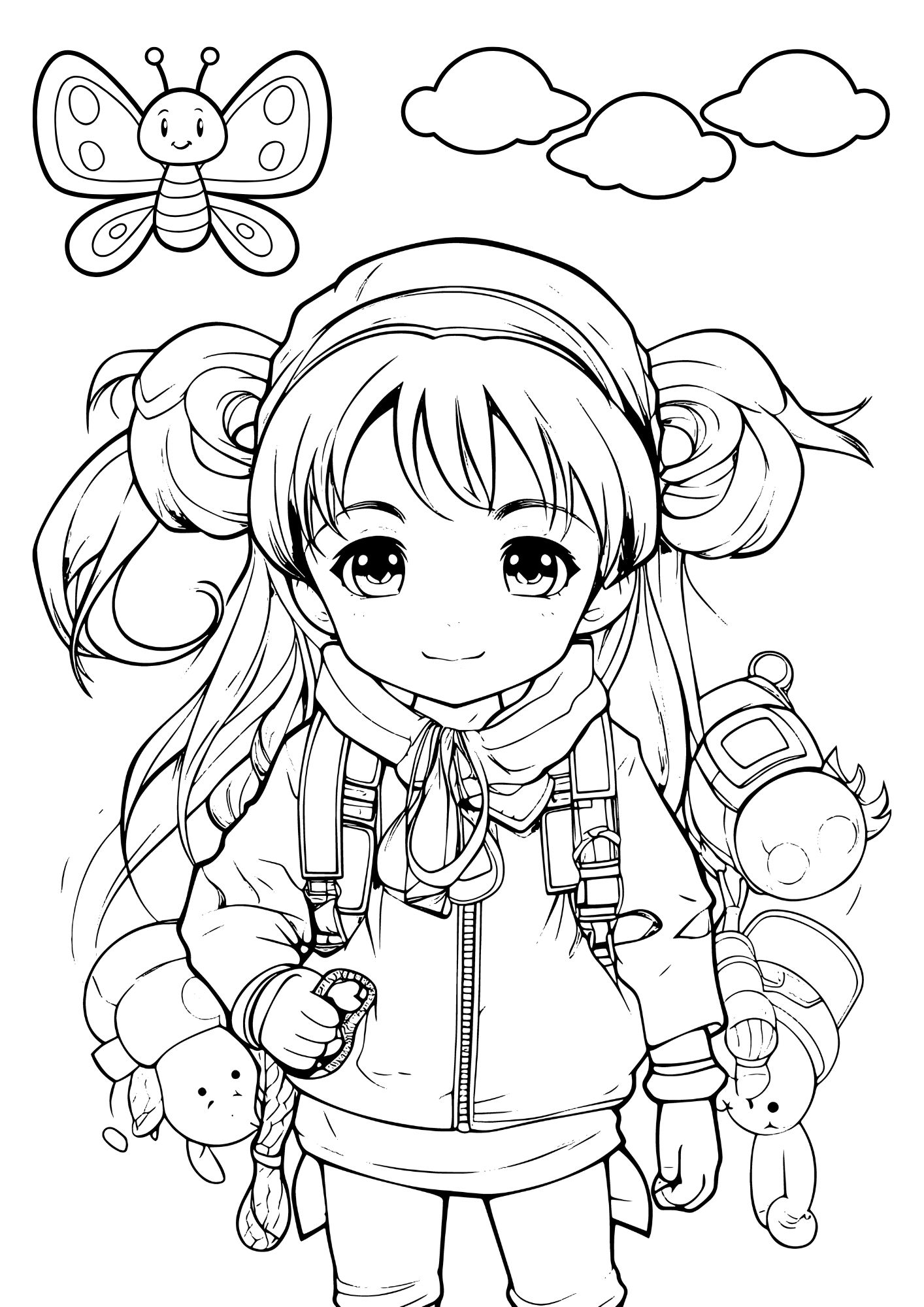 Tranh Tô Màu Anime Girl Cho Bé 6-8 Tuổi ảnh 20