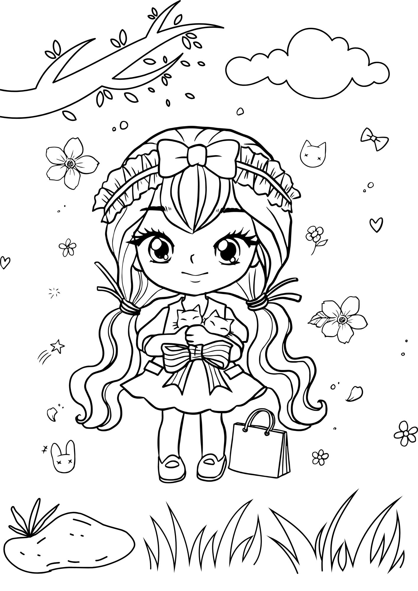 Tranh Tô Màu Anime Girl Cho Bé 6-8 Tuổi ảnh 23