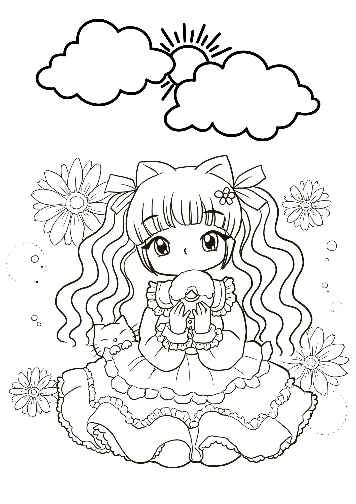 Tranh Tô Màu Anime Girl Cho Bé 6-8 Tuổi ảnh 24