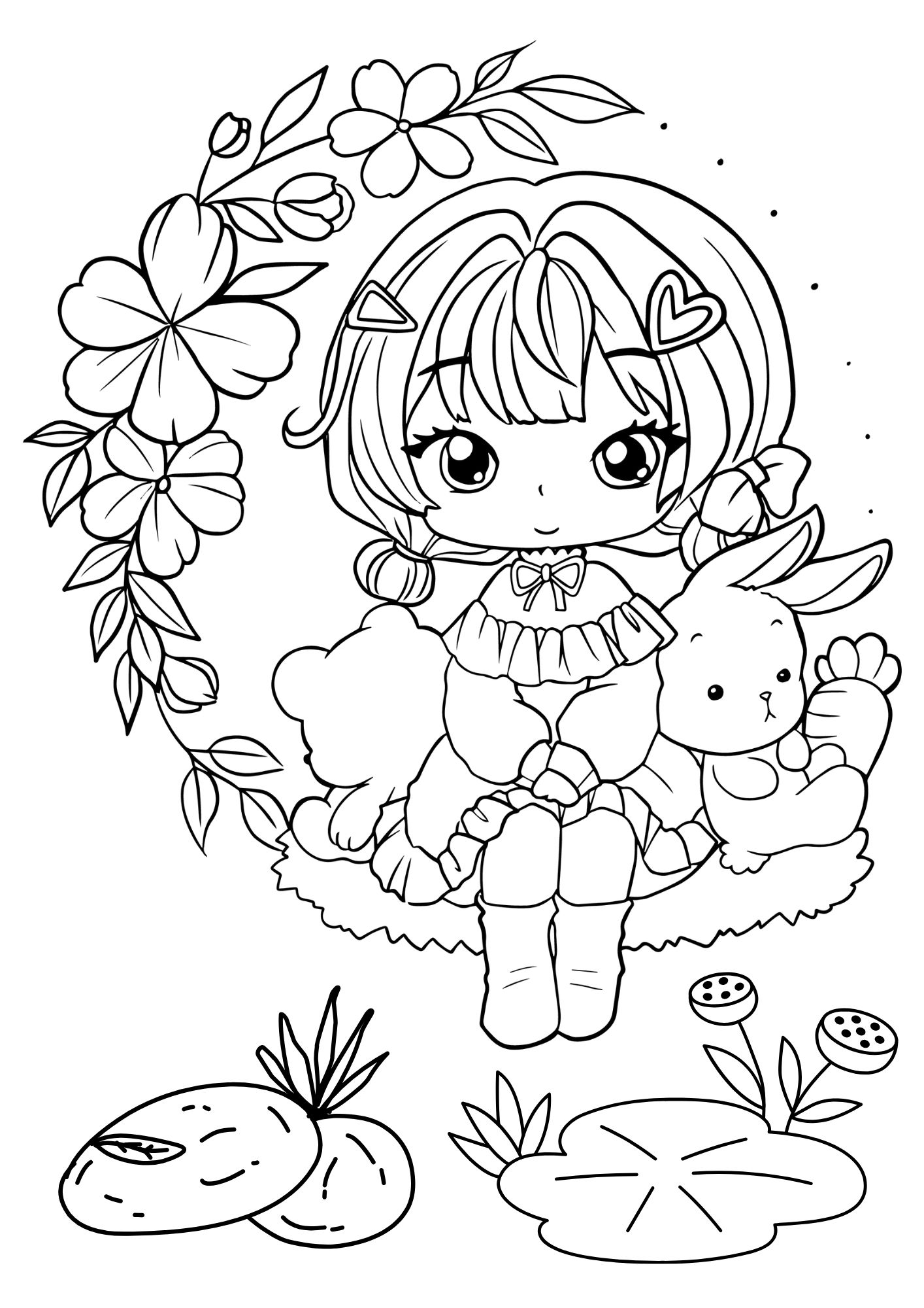 Tranh Tô Màu Anime Girl Cho Bé 6-8 Tuổi ảnh 25