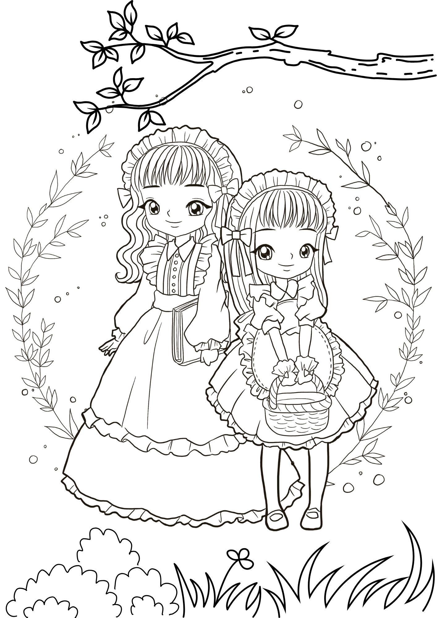 Tranh Tô Màu Anime Girl Cho Bé 6-8 Tuổi ảnh 28