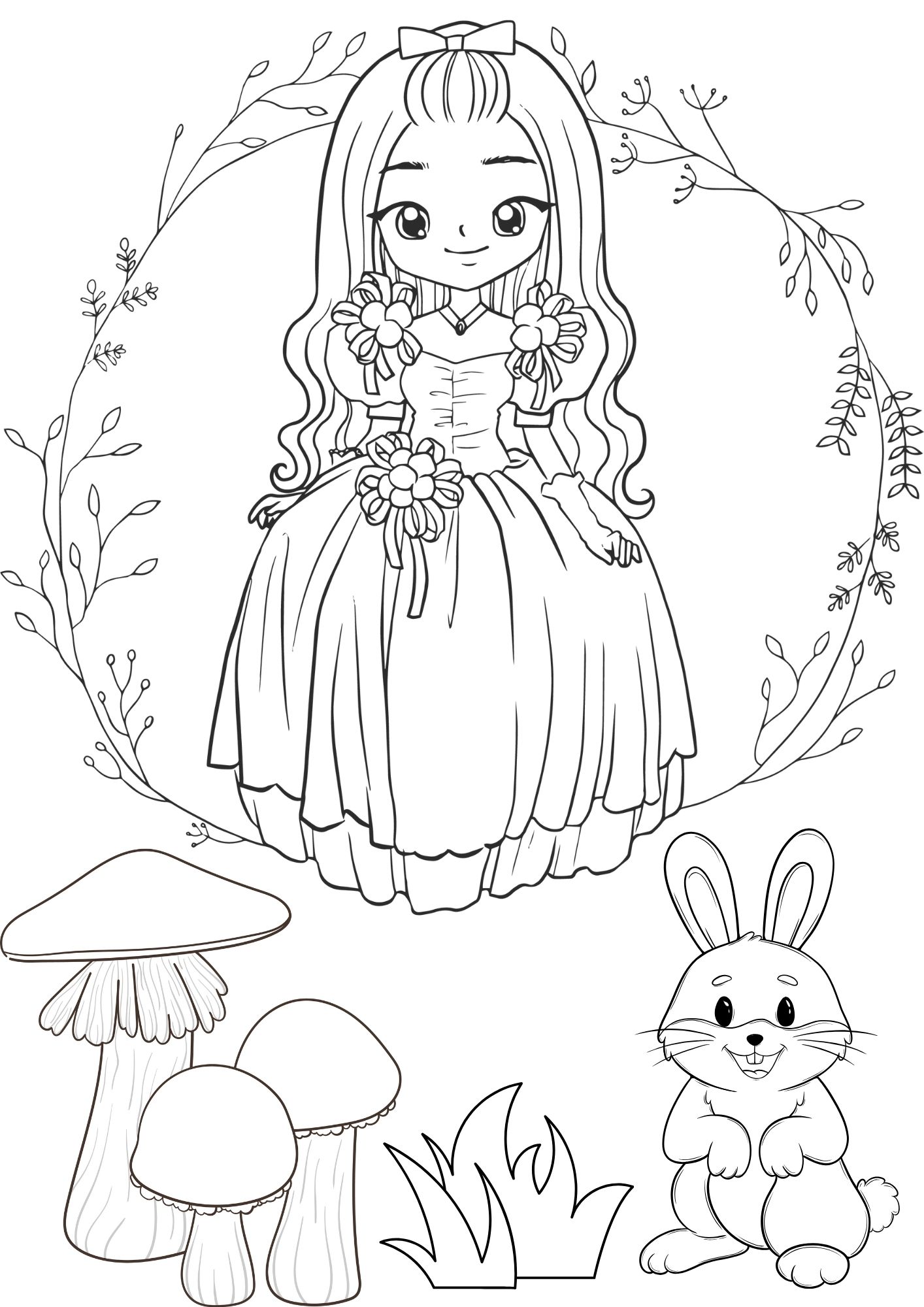 Tranh Tô Màu Anime Girl Cho Bé 9-12 Tuổi ảnh 1