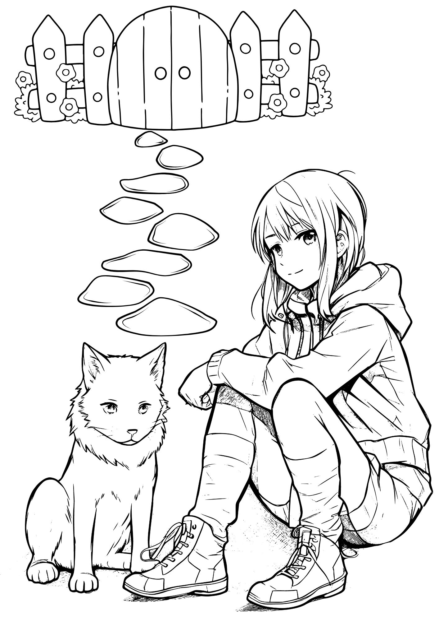 Tranh Tô Màu Anime Girl Cho Bé 9-12 Tuổi ảnh 10