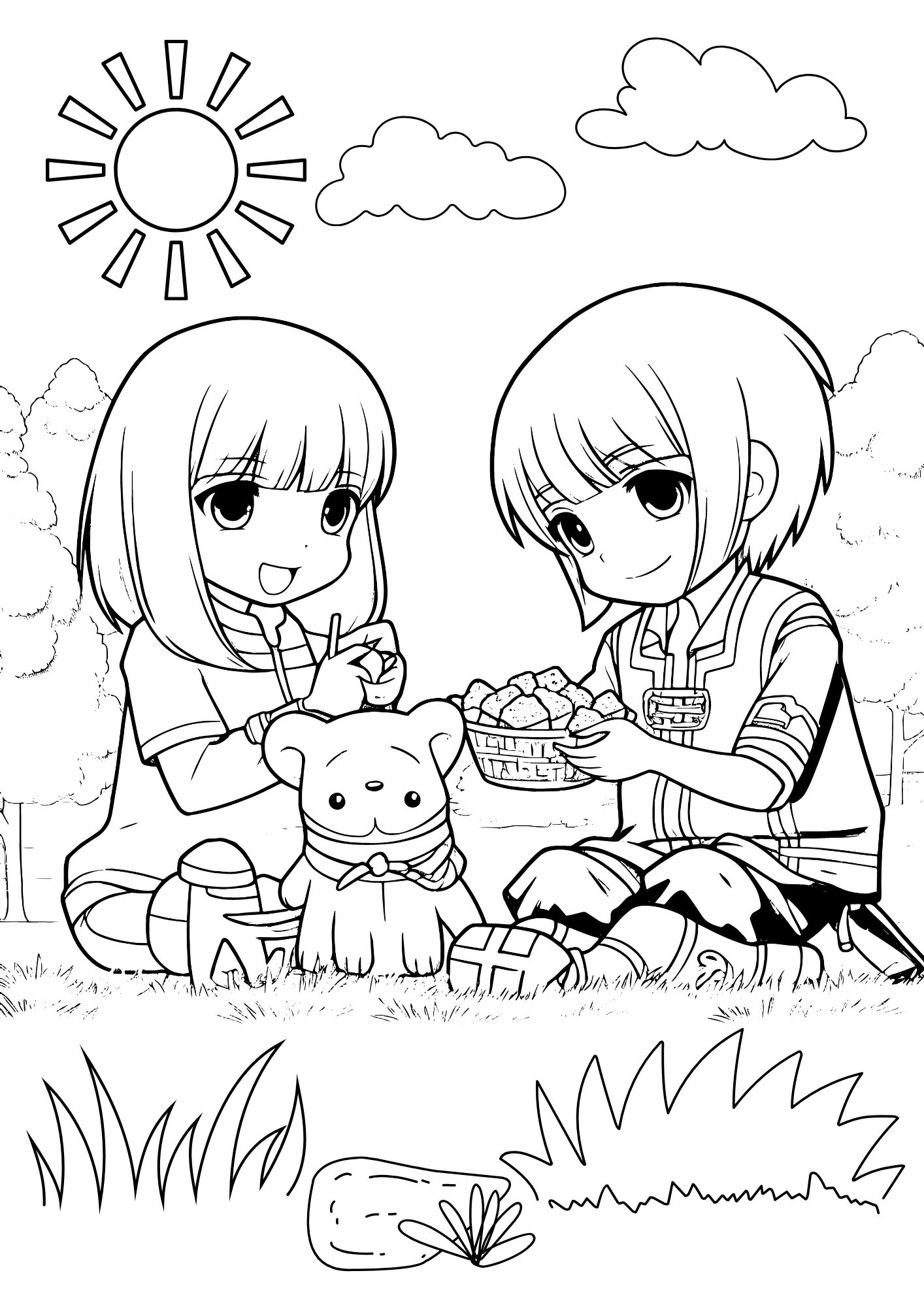 Tranh Tô Màu Anime Girl Cho Bé 9-12 Tuổi ảnh 12