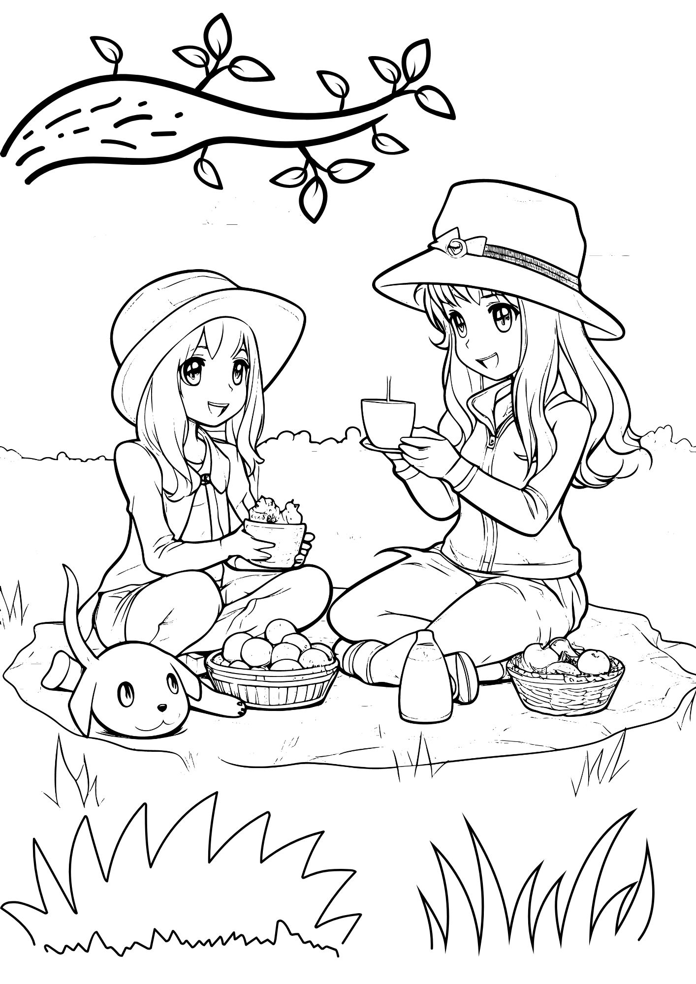 Tranh Tô Màu Anime Girl Cho Bé 9-12 Tuổi ảnh 13