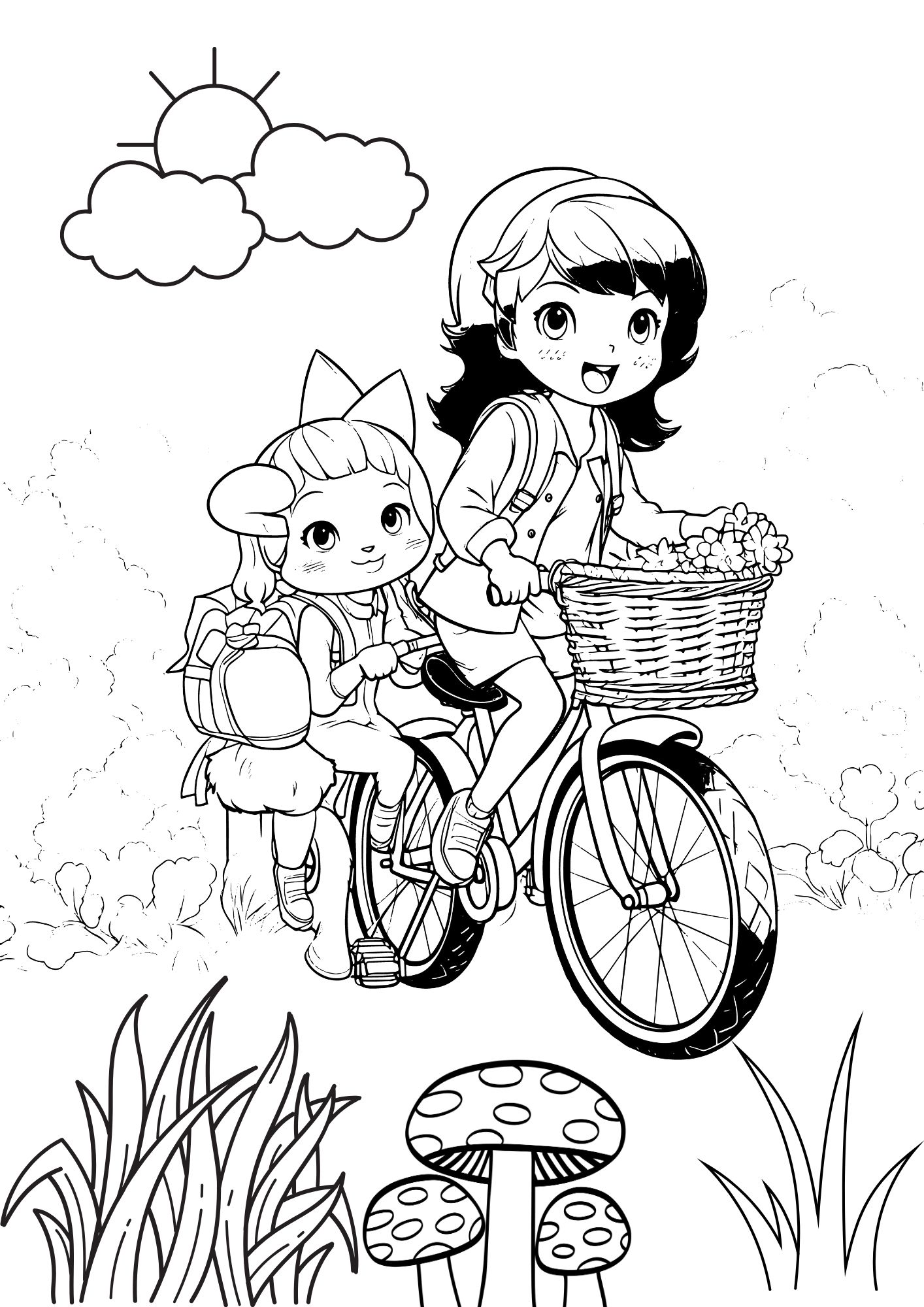 Tranh Tô Màu Anime Girl Cho Bé 9-12 Tuổi ảnh 15