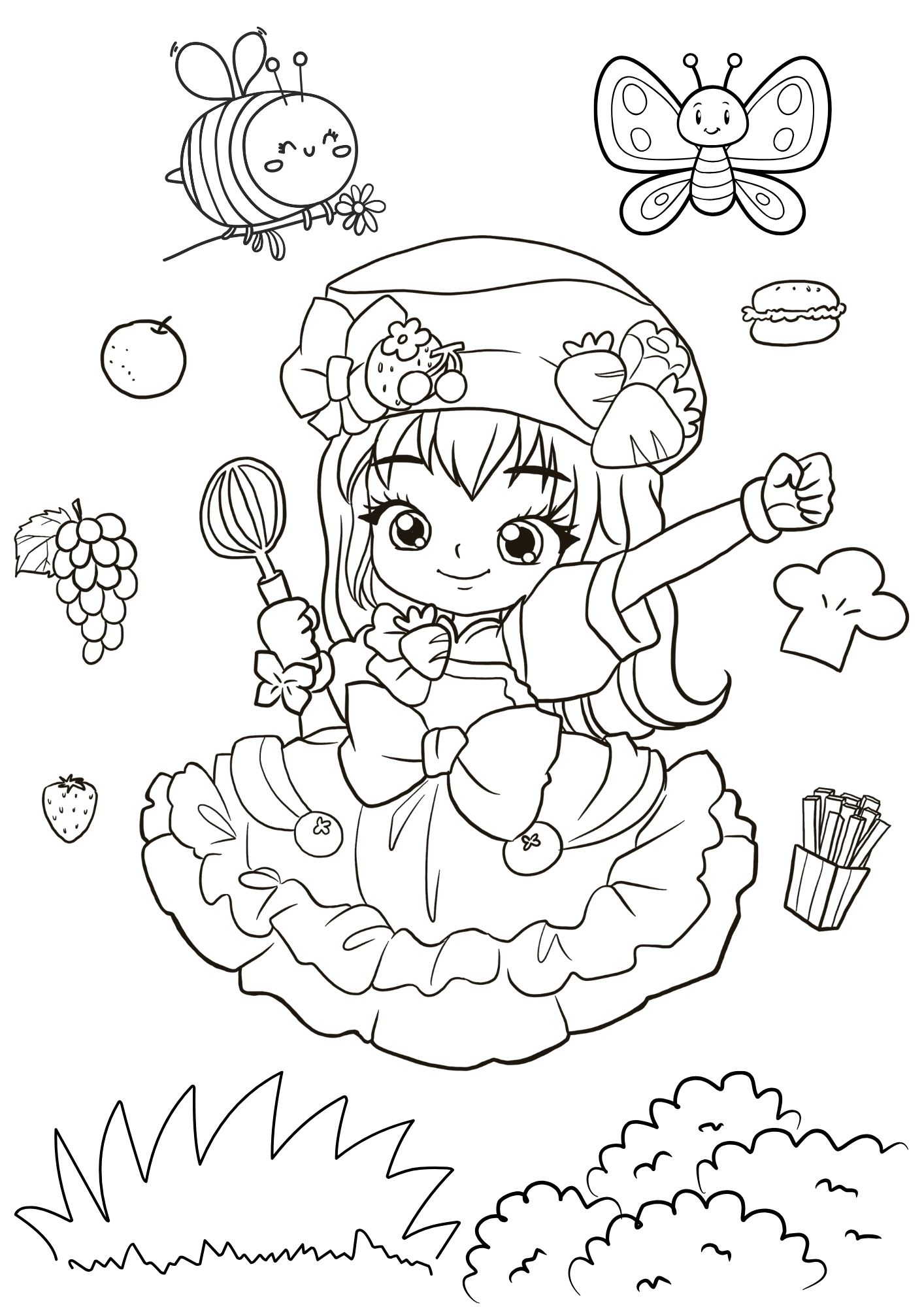 Tranh Tô Màu Anime Girl Cho Bé 9-12 Tuổi ảnh 16