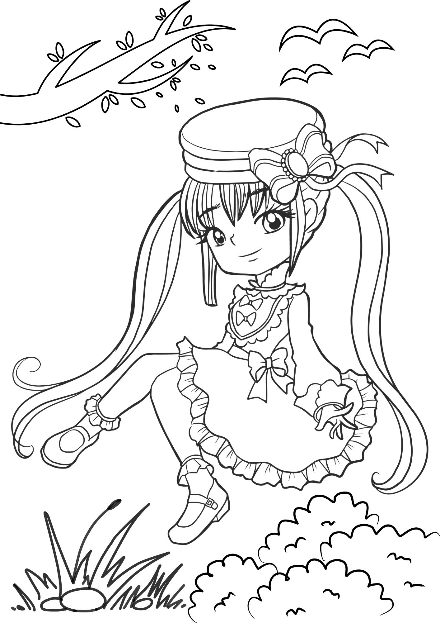 Tranh Tô Màu Anime Girl Cho Bé 9-12 Tuổi ảnh 18