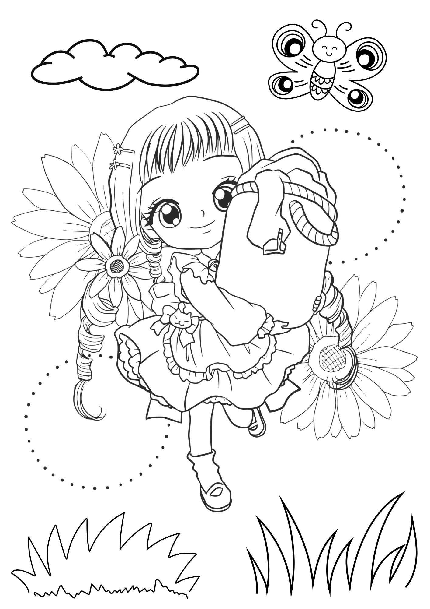 Tranh Tô Màu Anime Girl Cho Bé 9-12 Tuổi ảnh 20