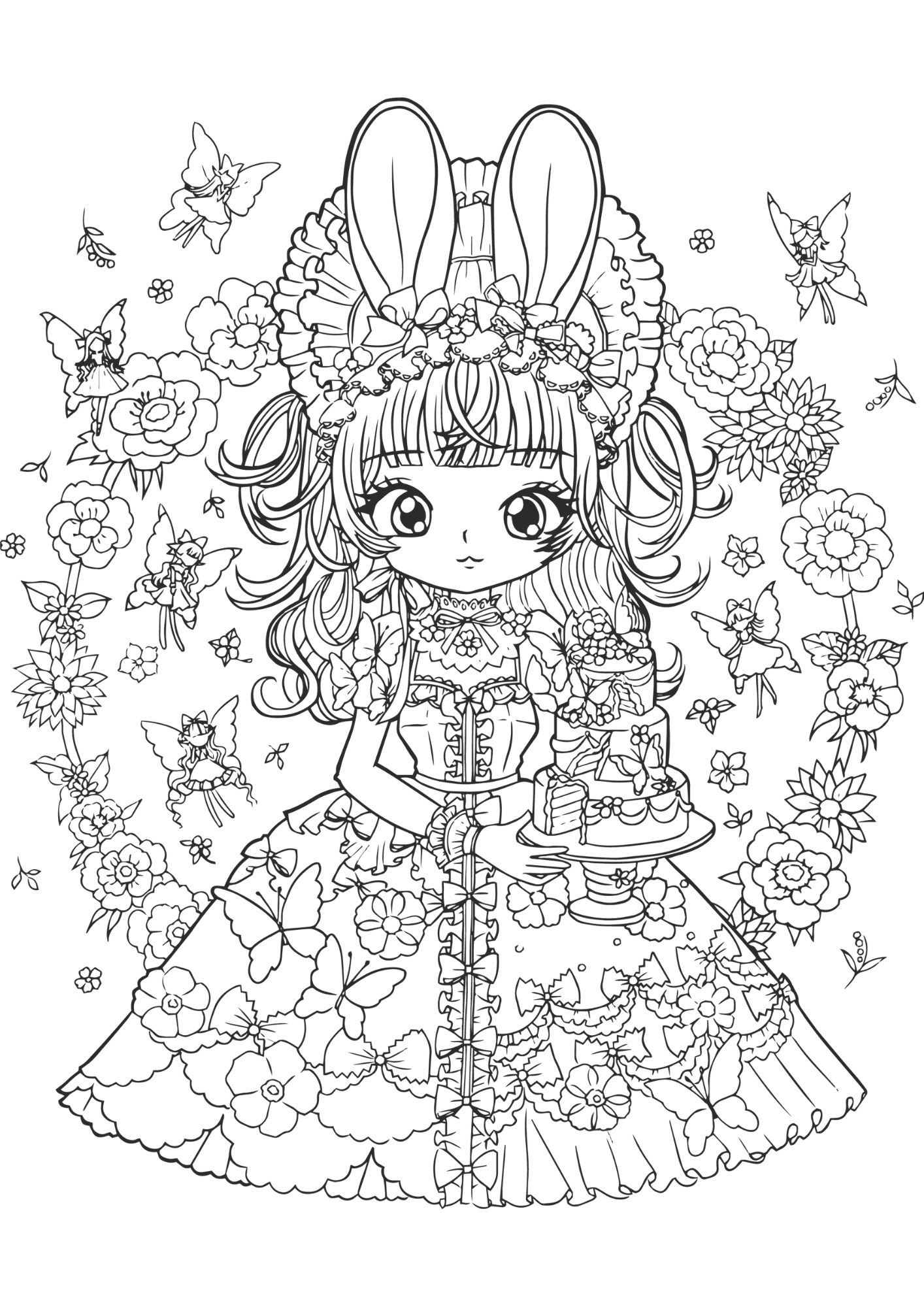 Tranh Tô Màu Anime Girl Cho Bé 9-12 Tuổi ảnh 22