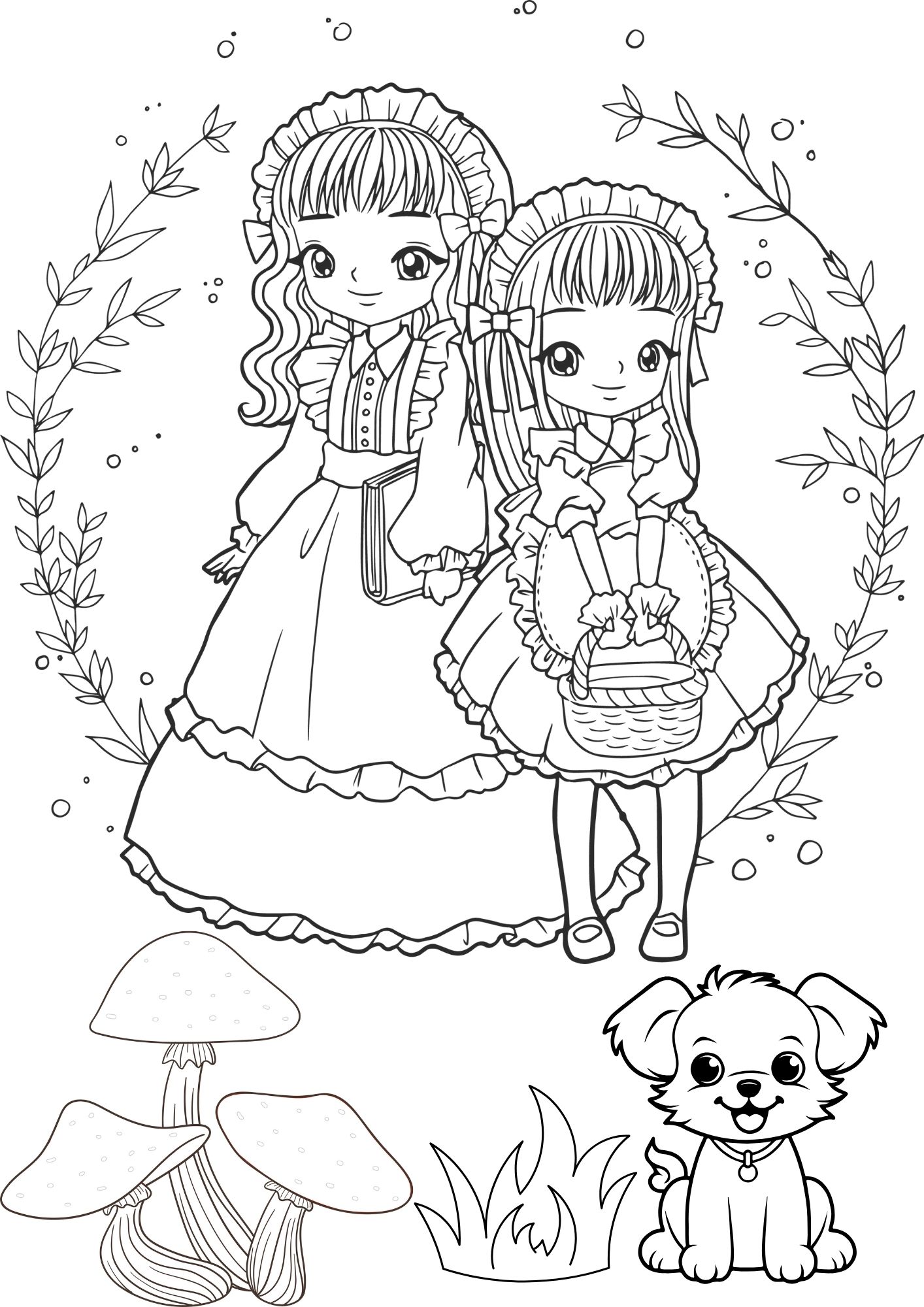 Tranh Tô Màu Anime Girl Cho Bé 9-12 Tuổi ảnh 4