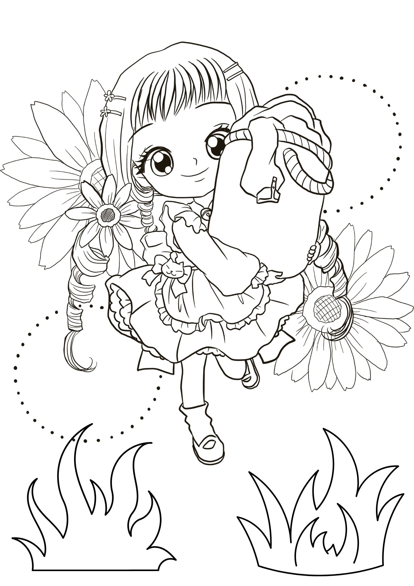 Tranh Tô Màu Anime Girl Cho Bé 9-12 Tuổi ảnh 5