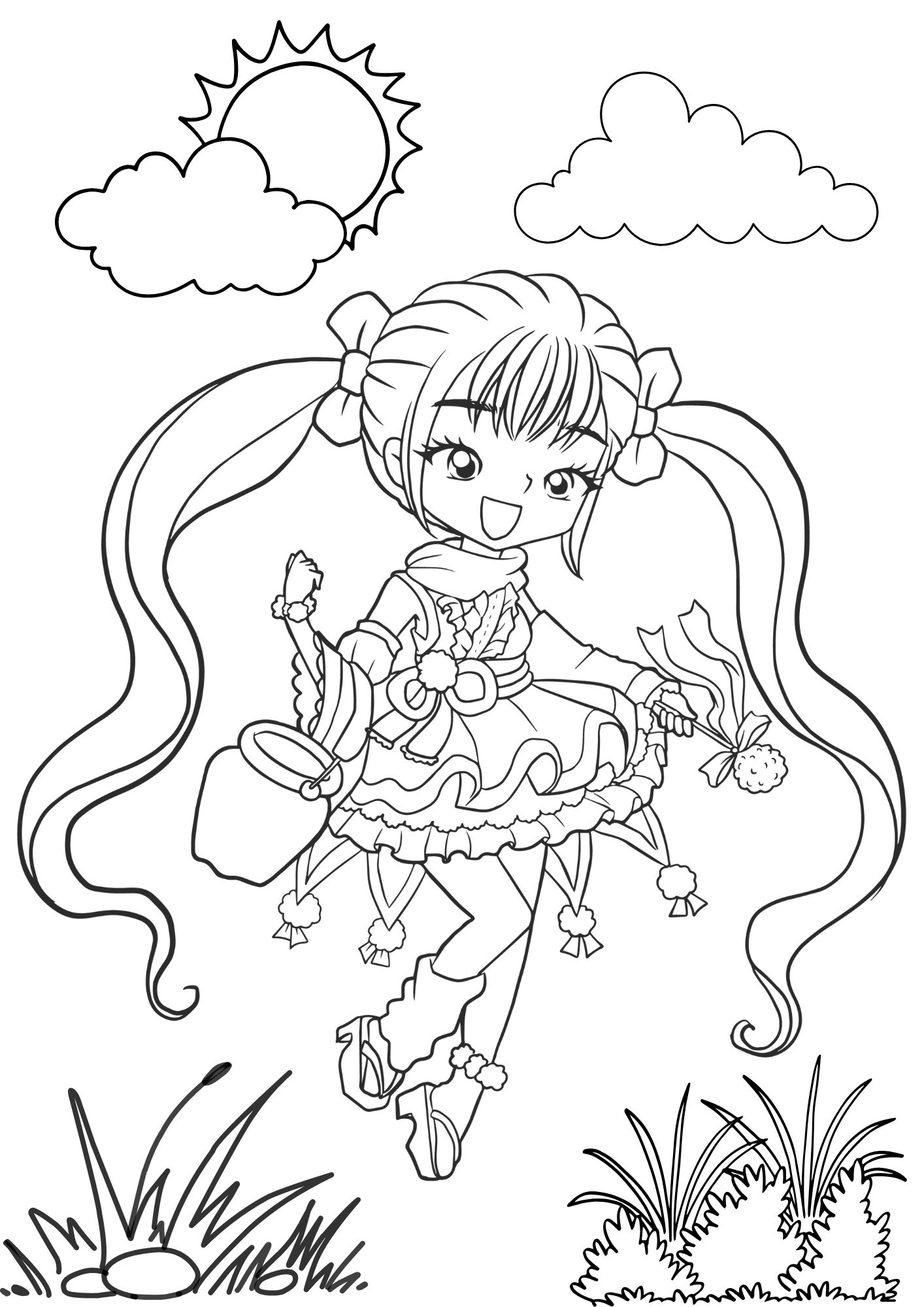 Tranh Tô Màu Anime Girl Cho Bé 9-12 Tuổi ảnh 9