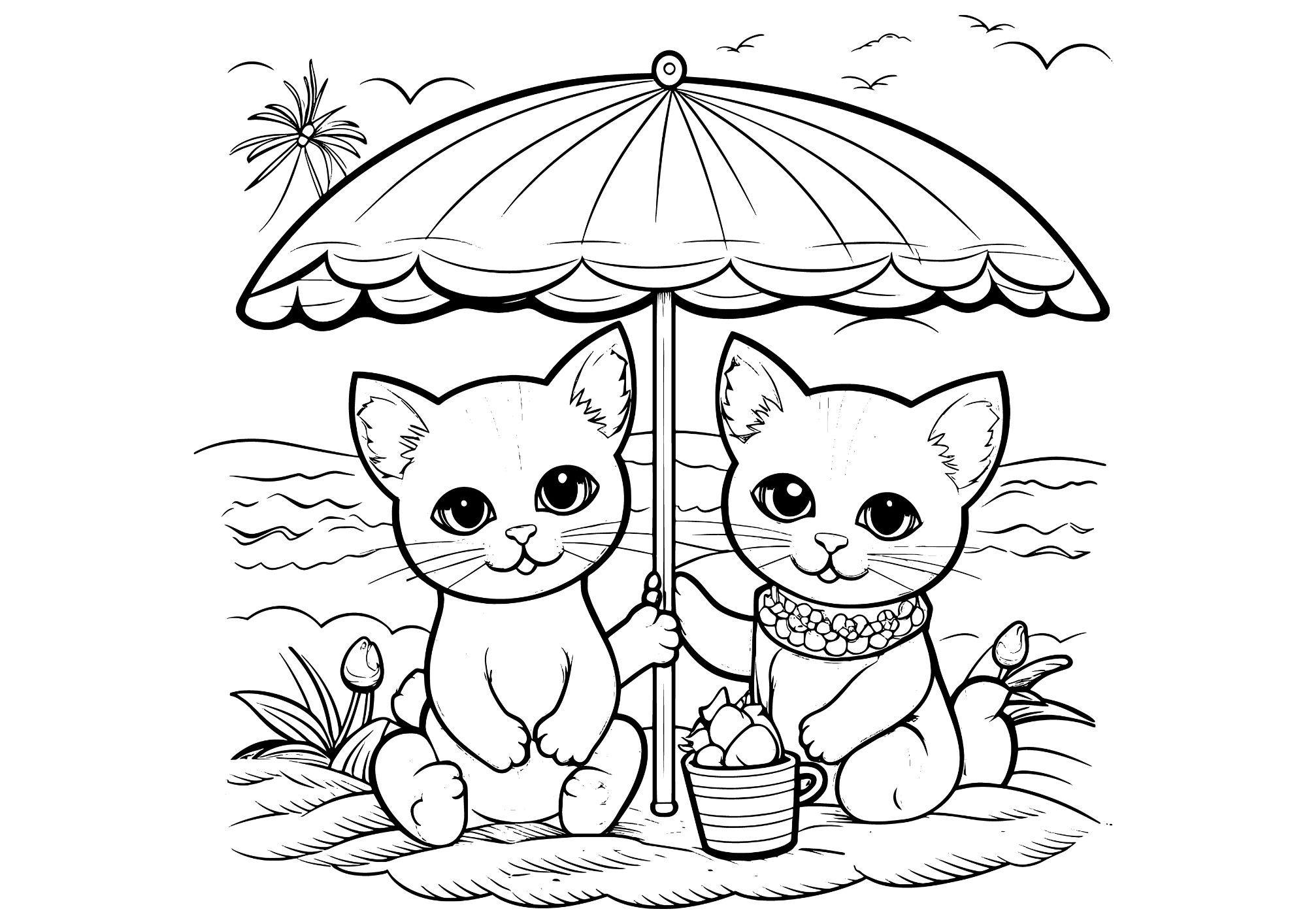 tranh tô màu con mèo cho bé 6-8 tuổi ảnh 17