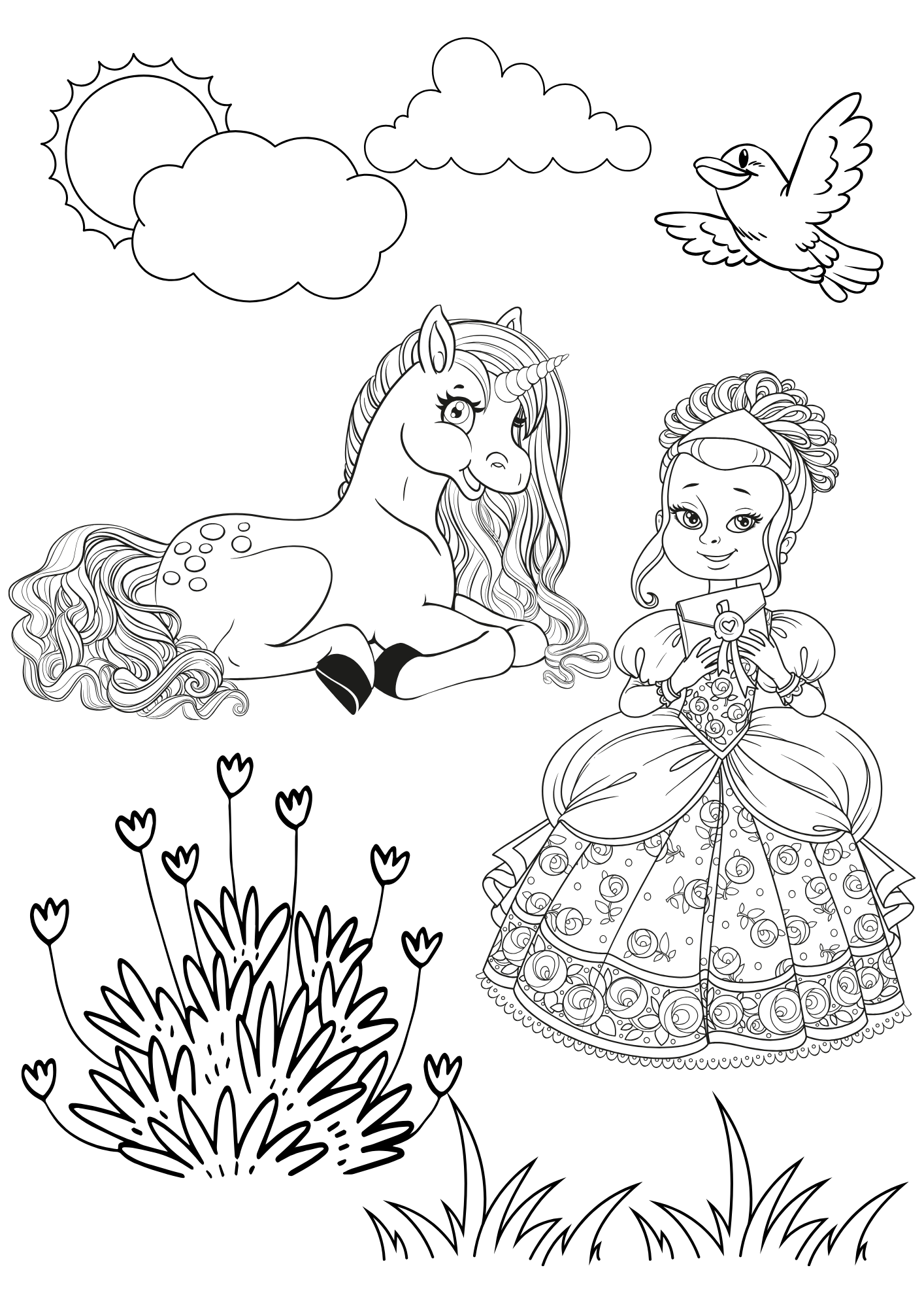 Tranh Tô Màu Công Chúa Cho Bé 9-12 Tuổi ảnh 1