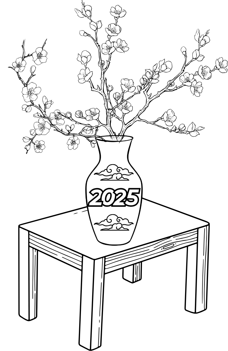 Tranh Tô Màu Hoa Mai Cho Bé 6-8 Tuổi ảnh 1