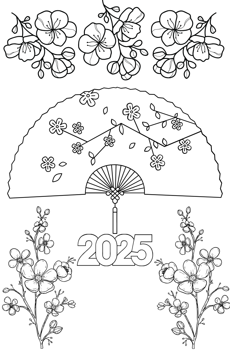 Tranh Tô Màu Hoa Mai Cho Bé 6-8 Tuổi ảnh 2