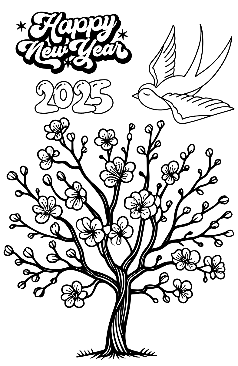 Tranh Tô Màu Hoa Mai Cho Bé 9-12 Tuổi ảnh 6