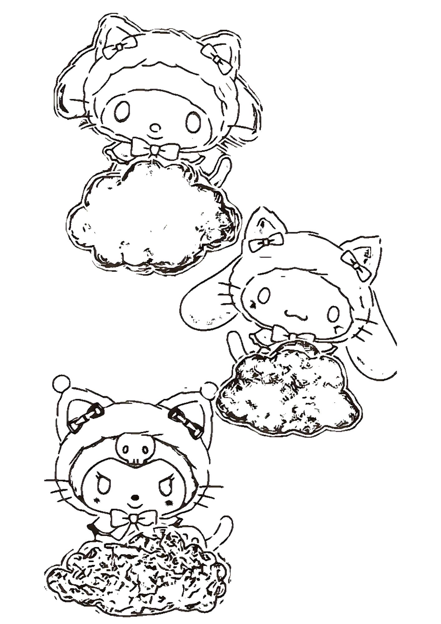 Tranh Tô Màu Kuromi Melody Cinnamoroll Cho Bé 3-5 Tuổi ảnh 10