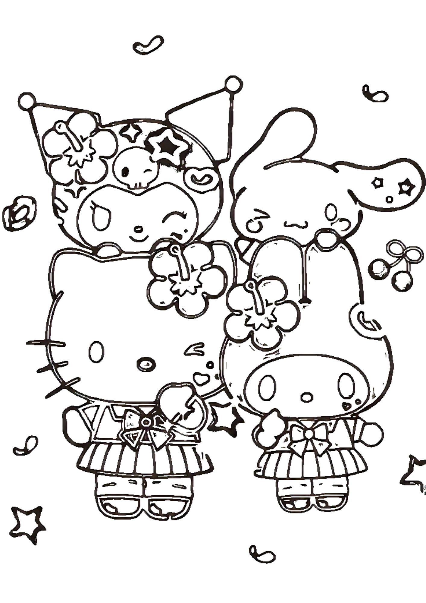 Tranh Tô Màu Kuromi Melody Cinnamoroll Cho Bé 3-5 Tuổi ảnh 17