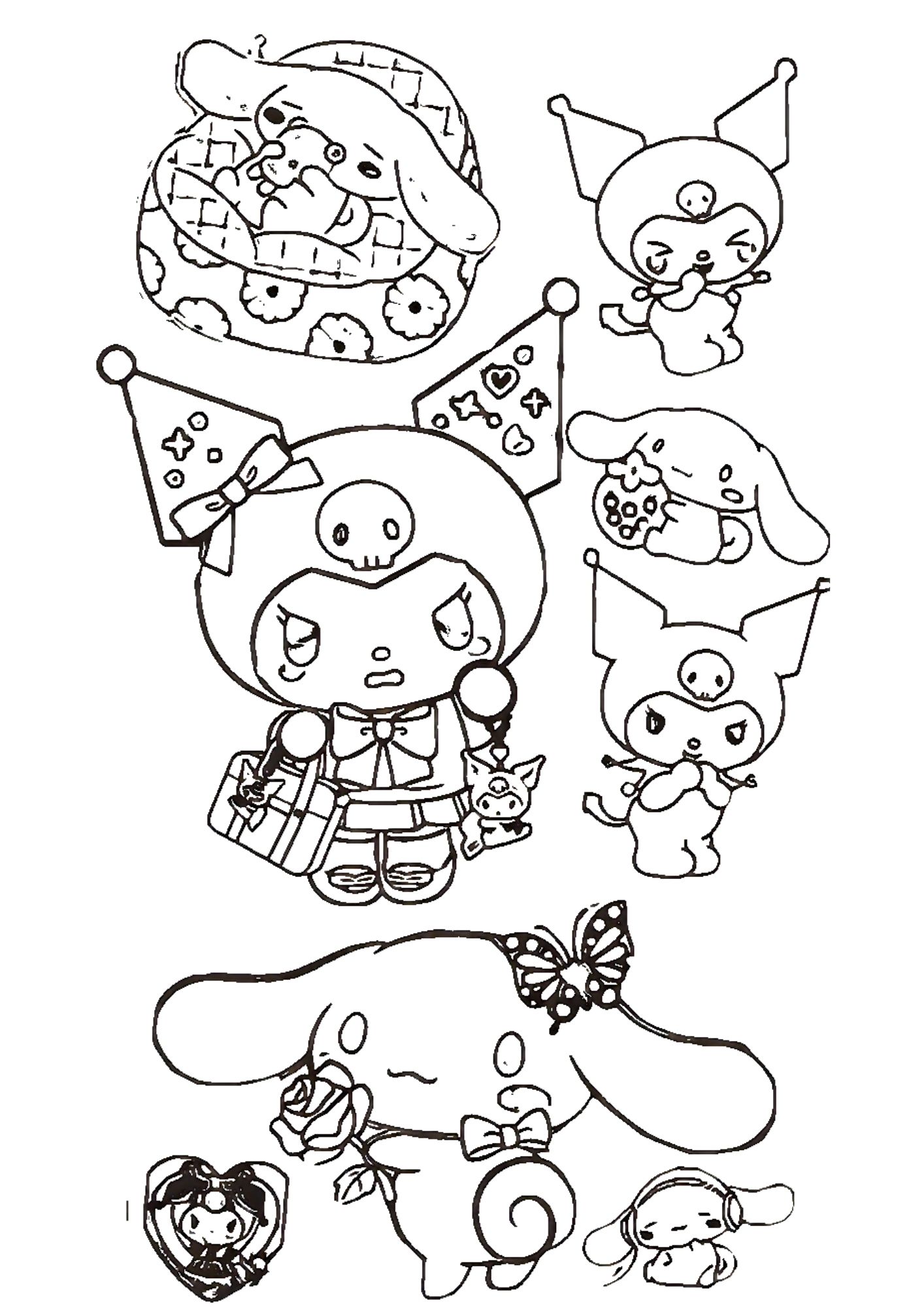 Tranh Tô Màu Kuromi Melody Cinnamoroll Cho Bé 3-5 Tuổi ảnh 13