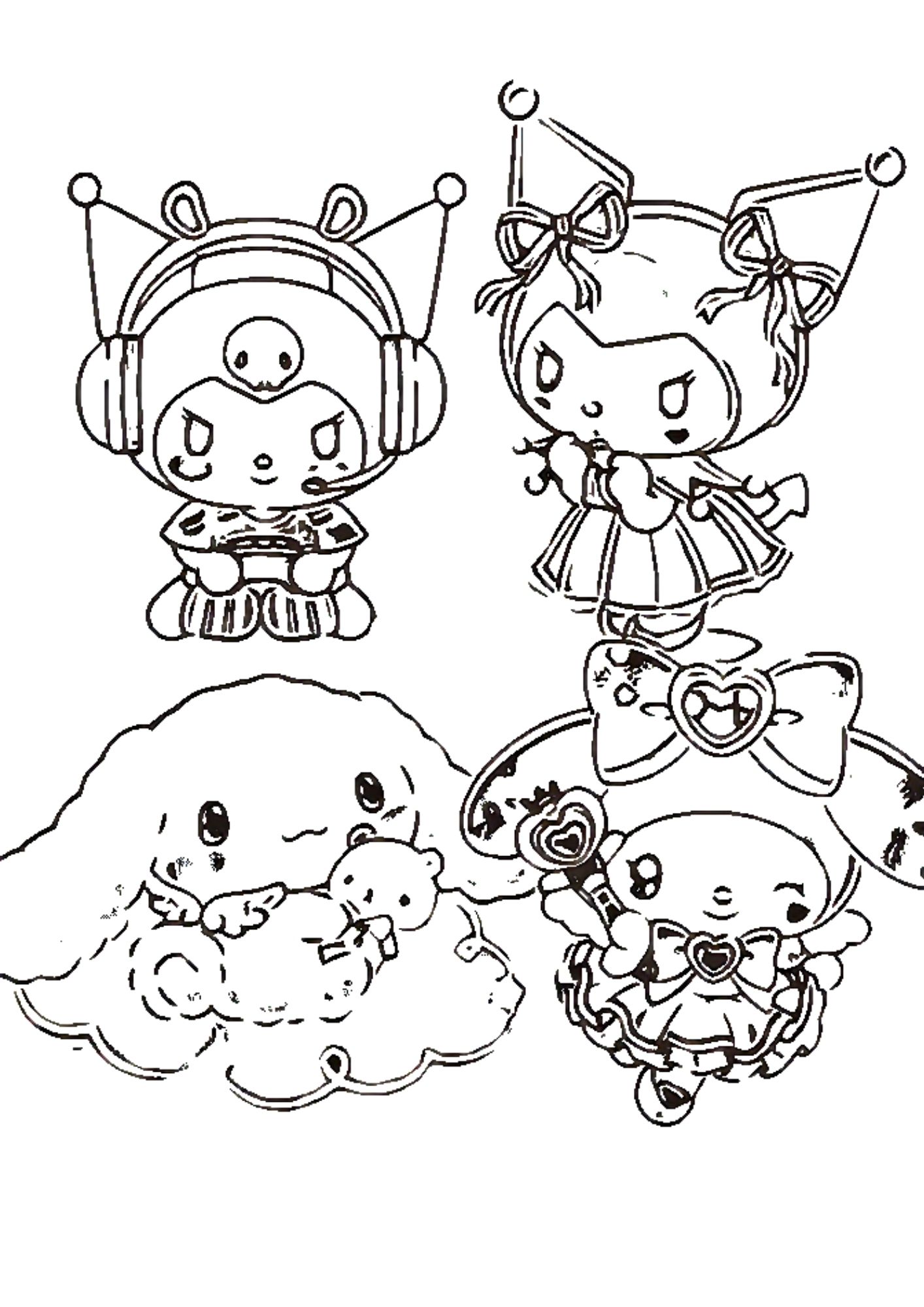 Tranh Tô Màu Kuromi Melody Cinnamoroll Cho Bé 3-5 Tuổi ảnh 14