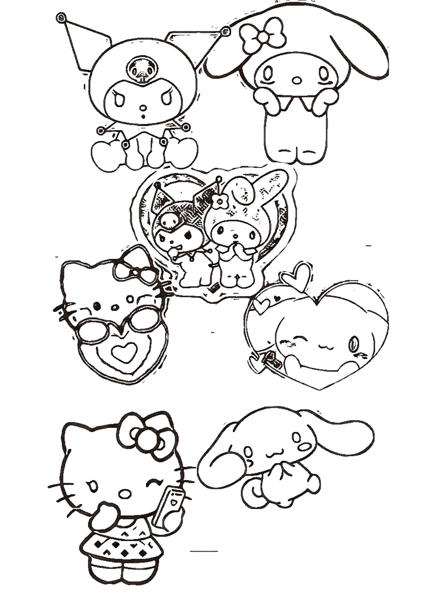 Tranh Tô Màu Kuromi Melody Cinnamoroll Cho Bé 3-5 Tuổi ảnh 15