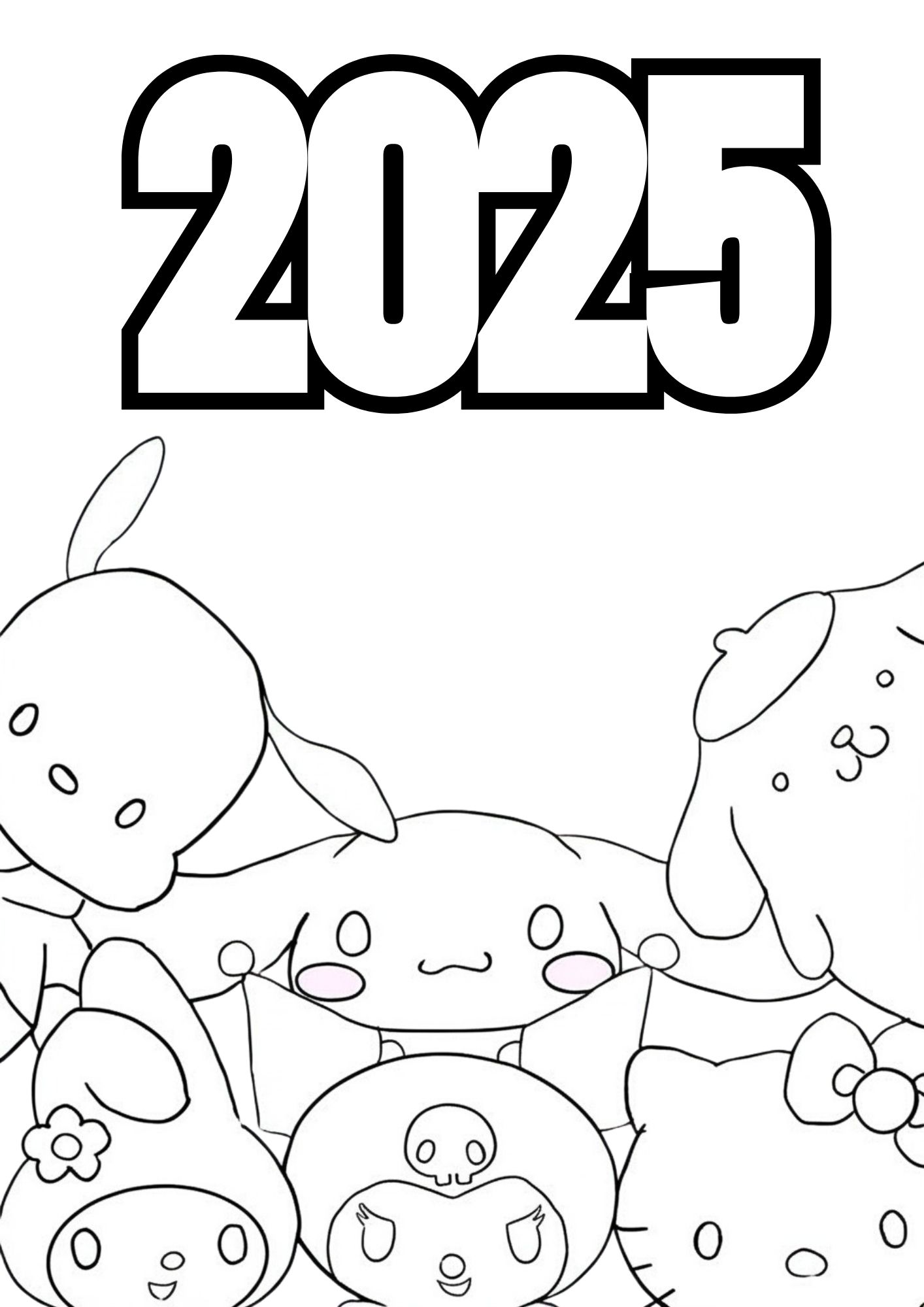 Tranh Tô Màu Kuromi Melody Cinnamoroll Cho Bé 3-5 Tuổi ảnh 2